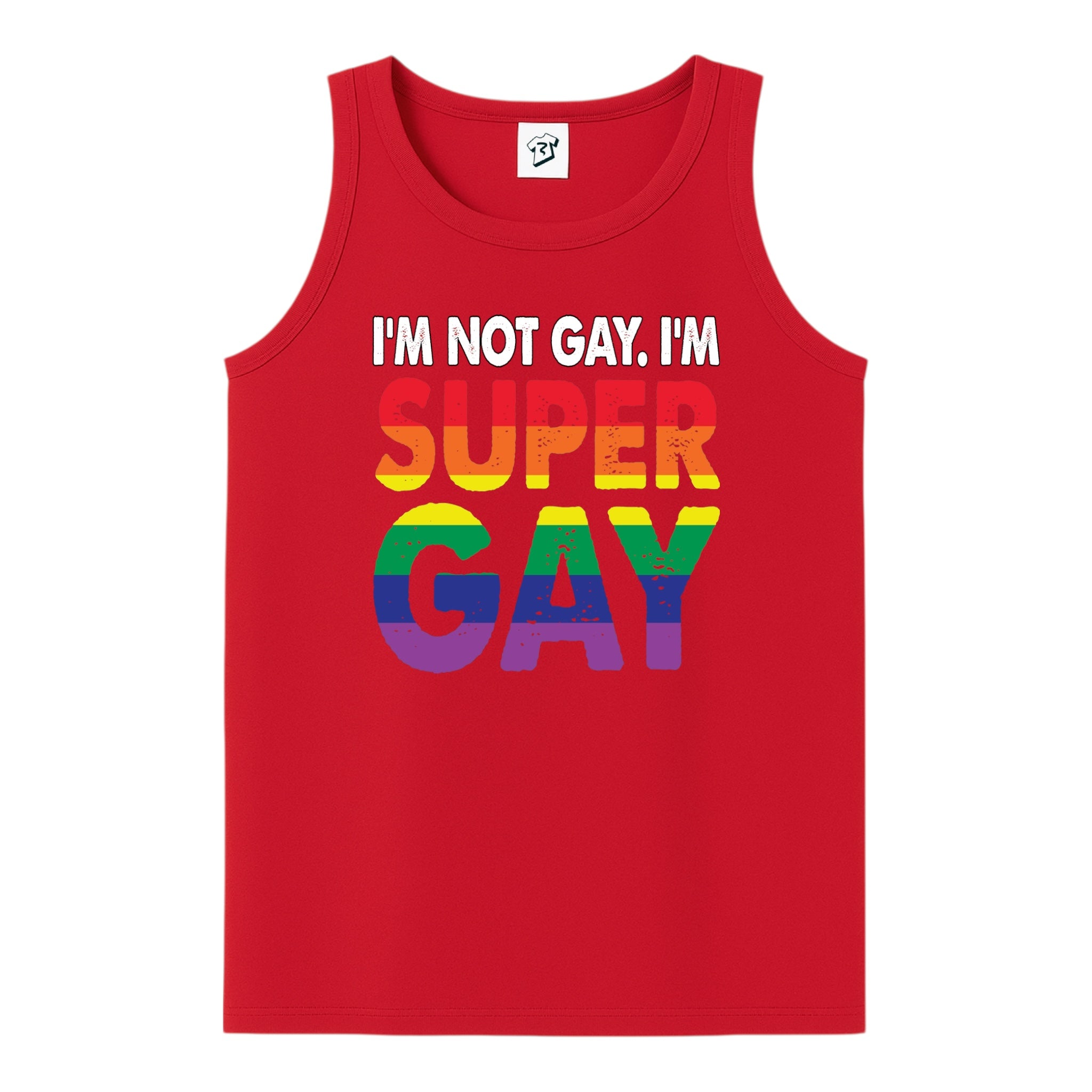 Tees Club tank top I'm Not Gay I'm Super Gay - Tank Top Navy Size L detail
