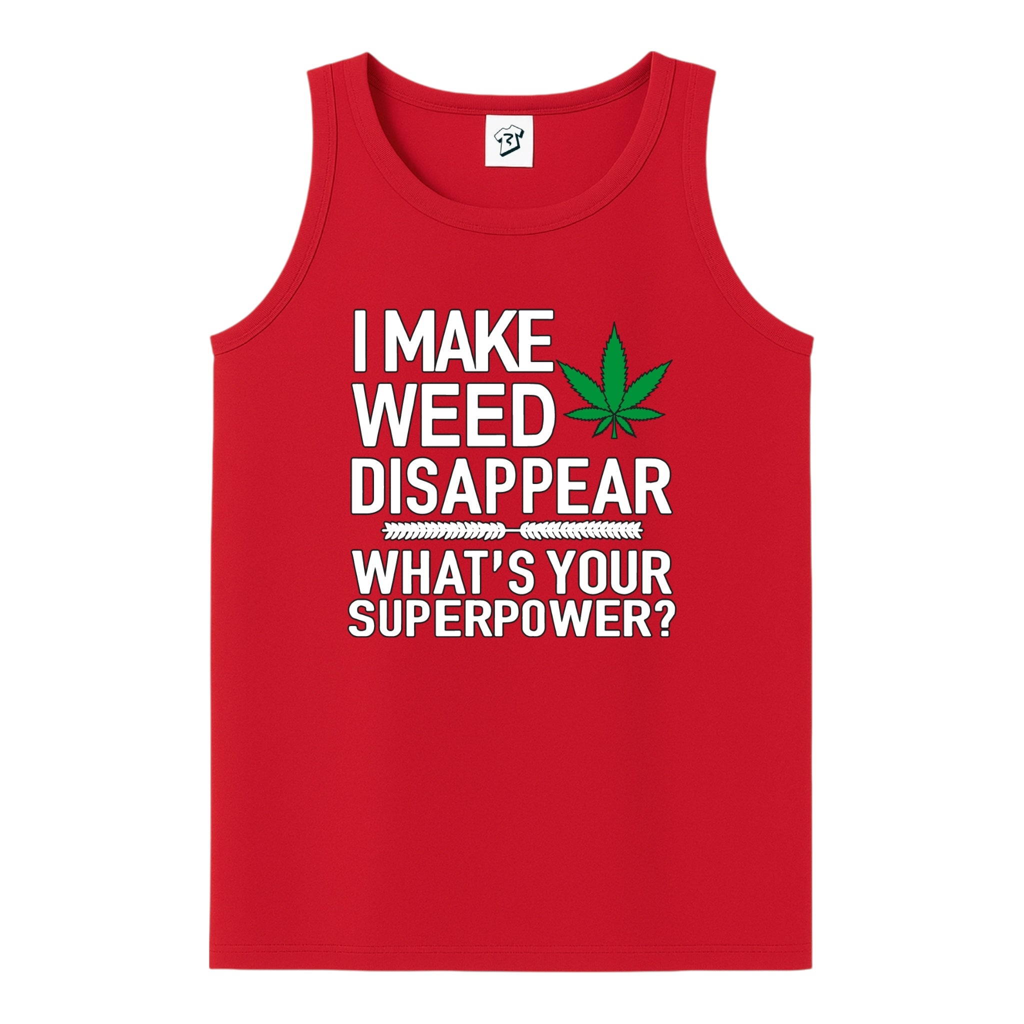 Tees Club tank top I Make Weed Disappear What's Your Superpower? - Tank Top Navy Size L detail