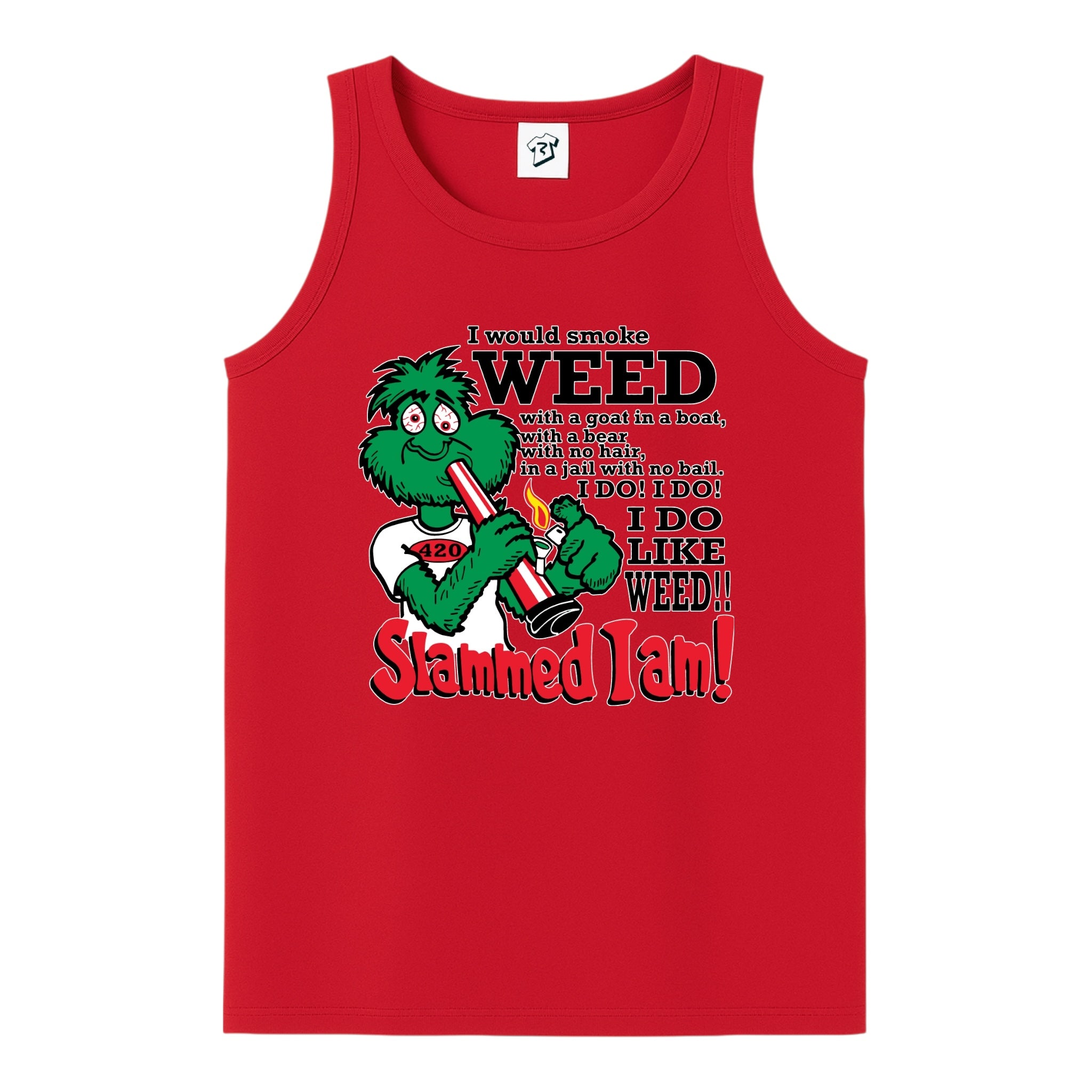 Tees Club tank top Slammed I Am Weed - Tank Top Navy Size L detail
