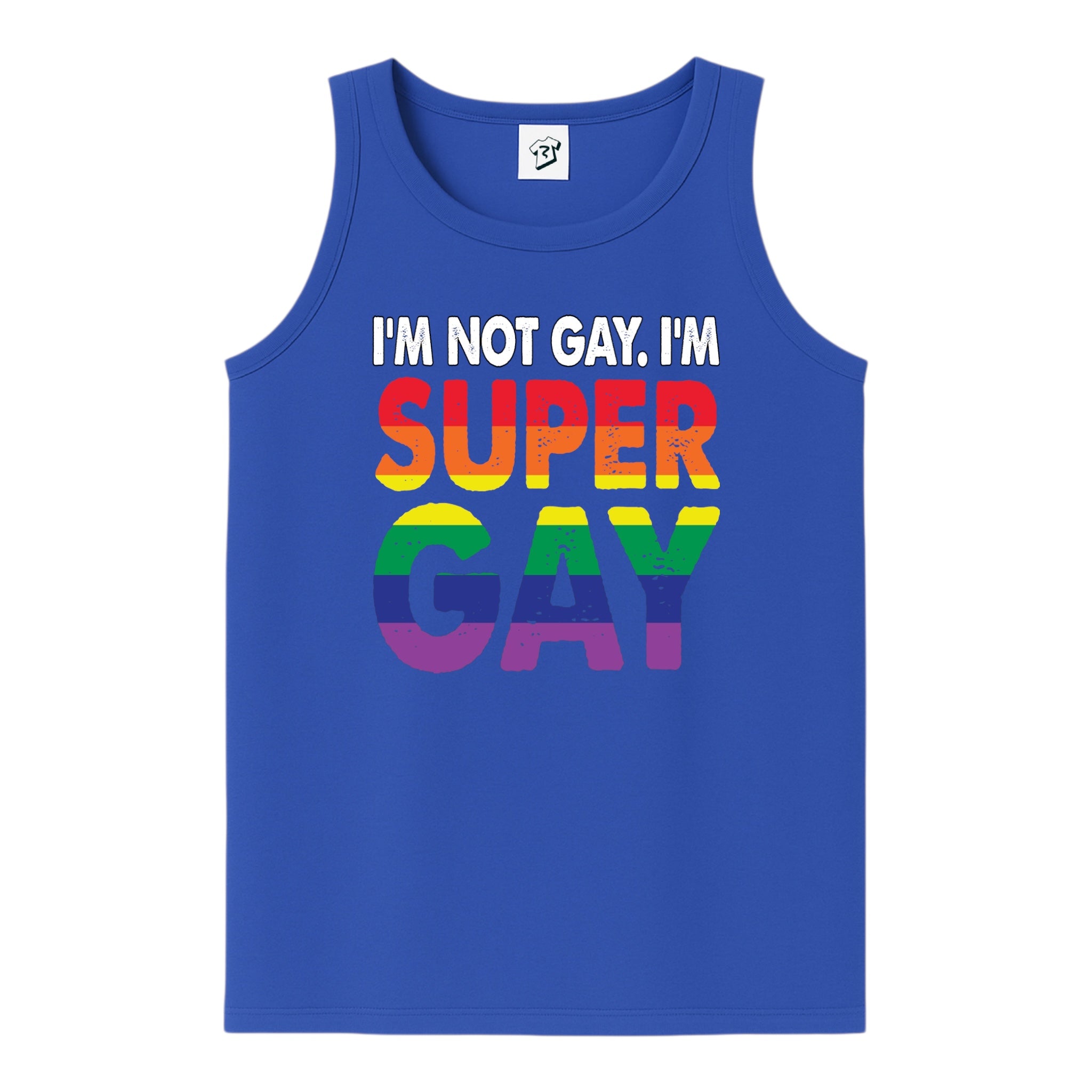 Tees Club tank top I'm Not Gay I'm Super Gay - Tank Top Navy Size M detail