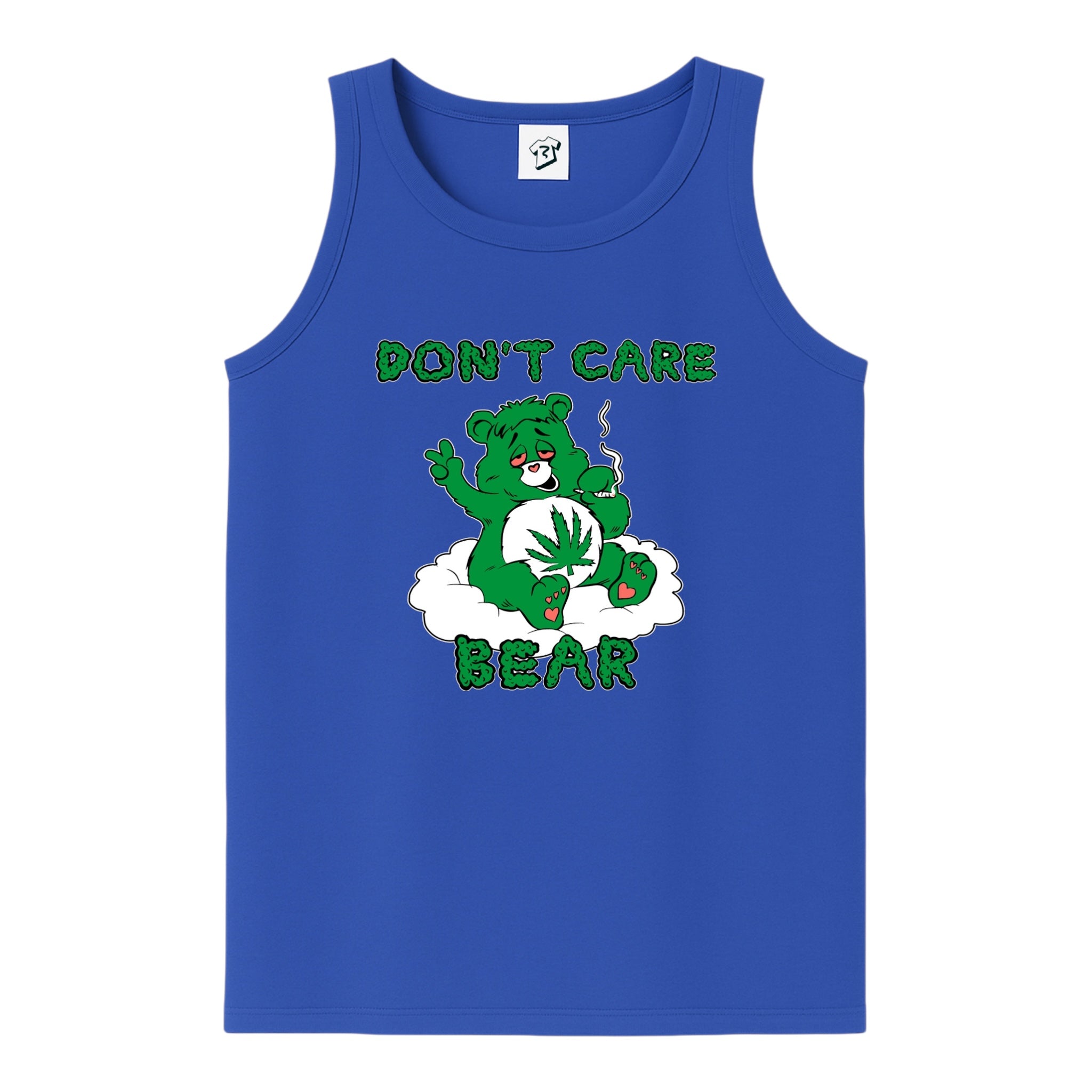 Tees Club tank top Don't Care Lazy Bear - Tank Top Navy Size L detail