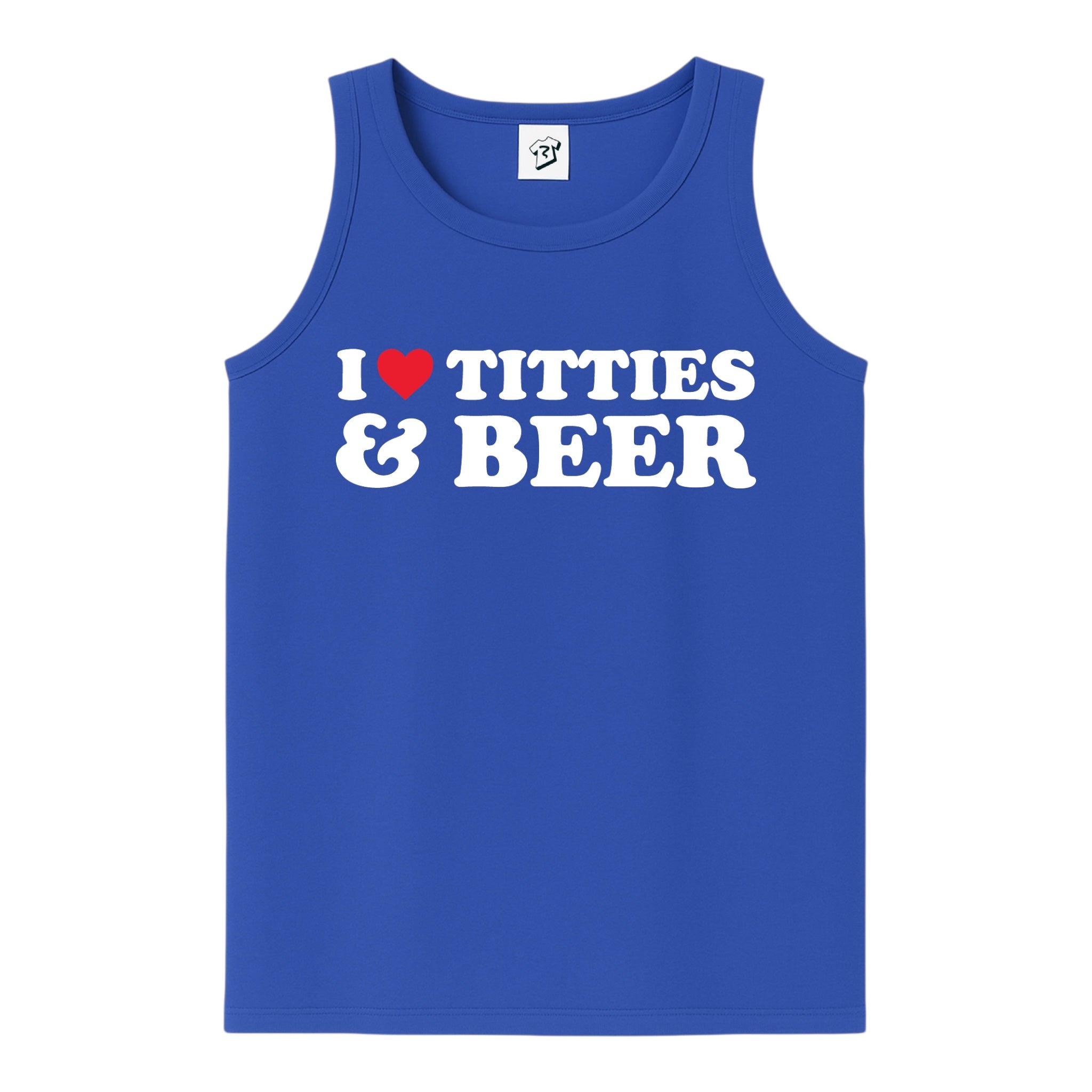Tees Club tank top I Love Titties & Beer - Tank Top Navy Size M detail