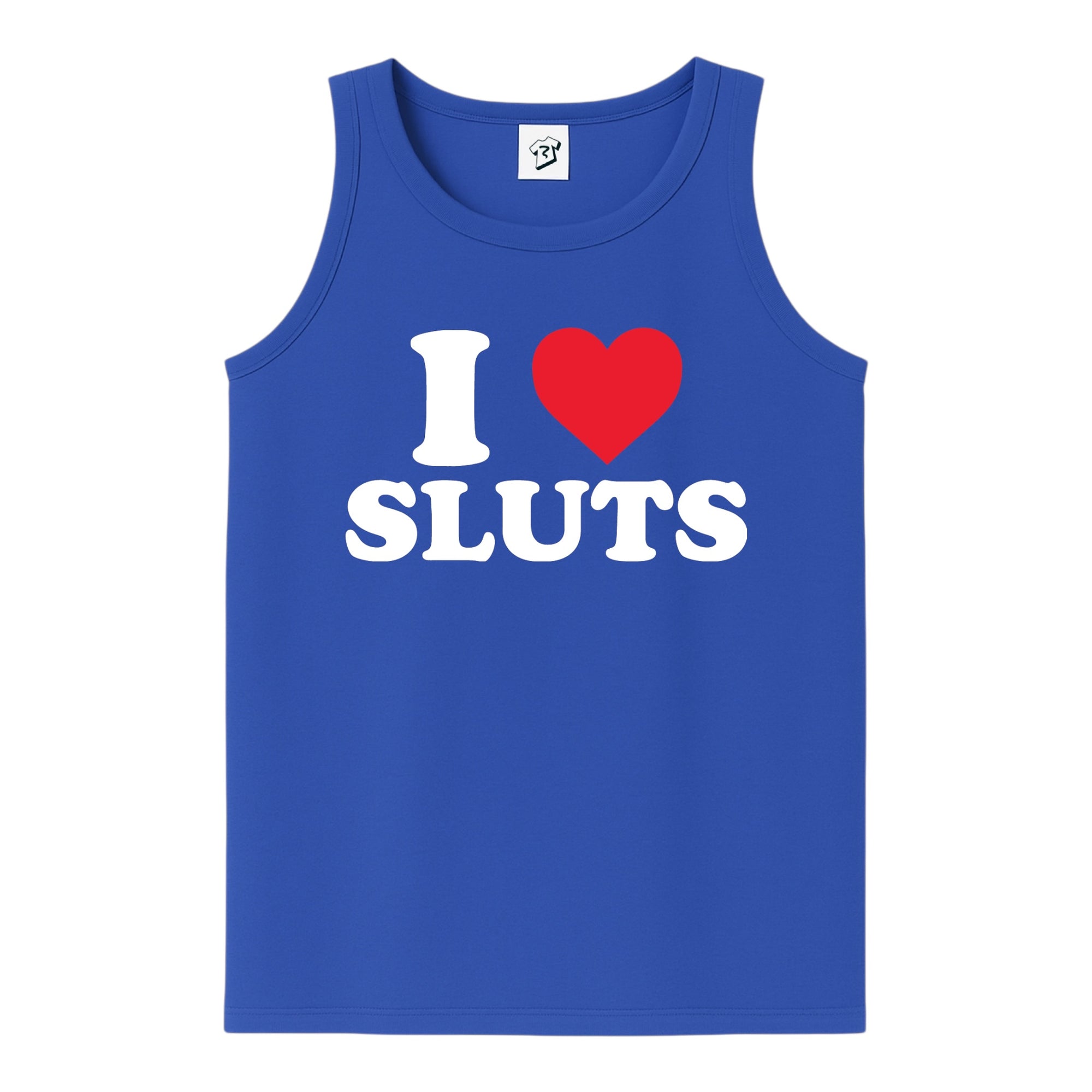 Tees Club tank top I Love Sluts - Tank Top Navy Size S front view