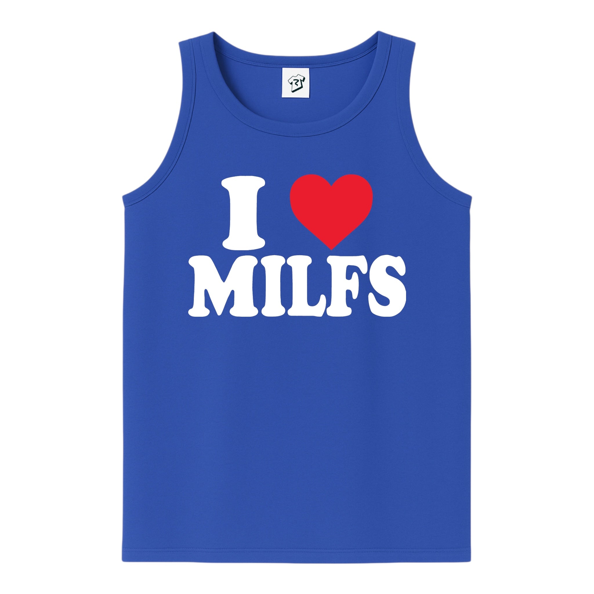 Tees Club tank top I Love MILFS - Tank Top Navy Size S back view