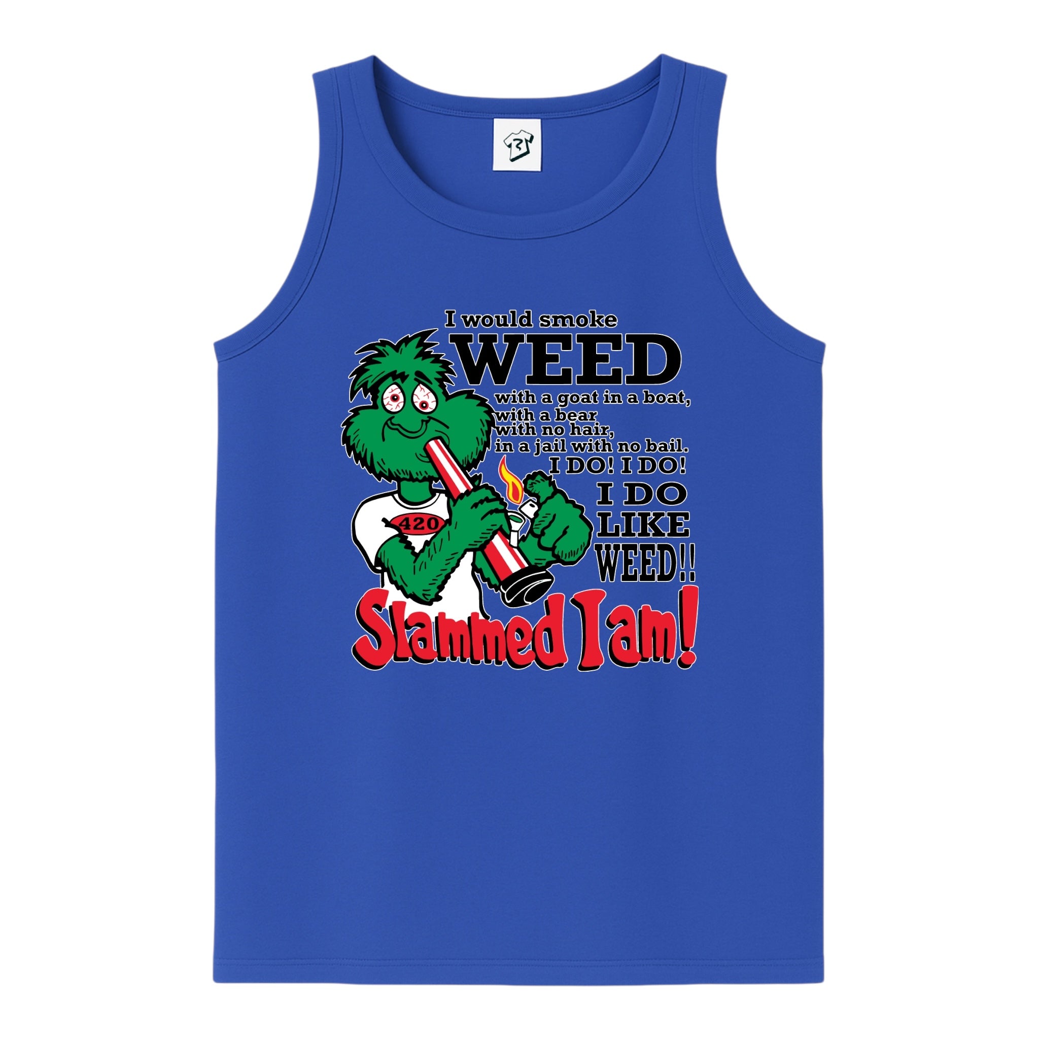 Tees Club tank top Slammed I Am Weed - Tank Top Navy Size M detail