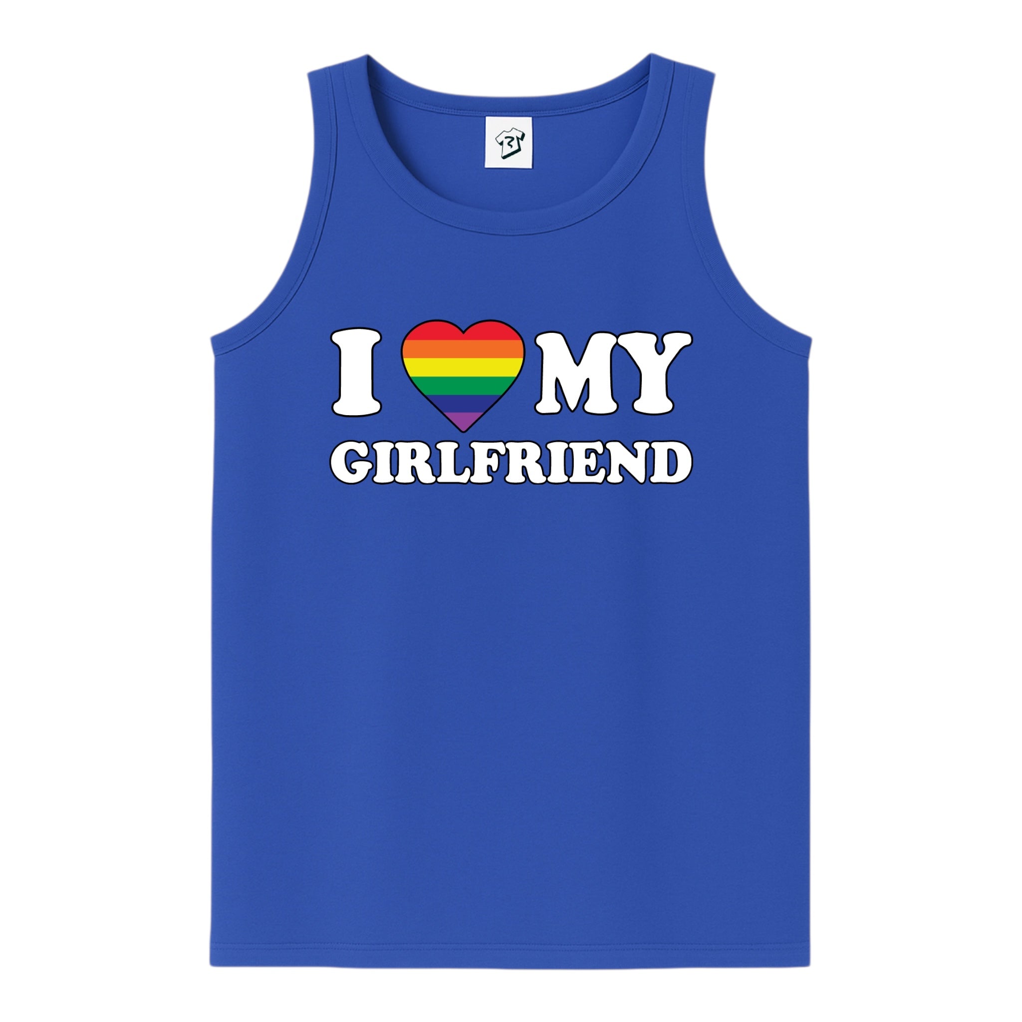 Tees Club tank top I Love My Girlfriend (Pride) - Tank Top Navy Size L detail