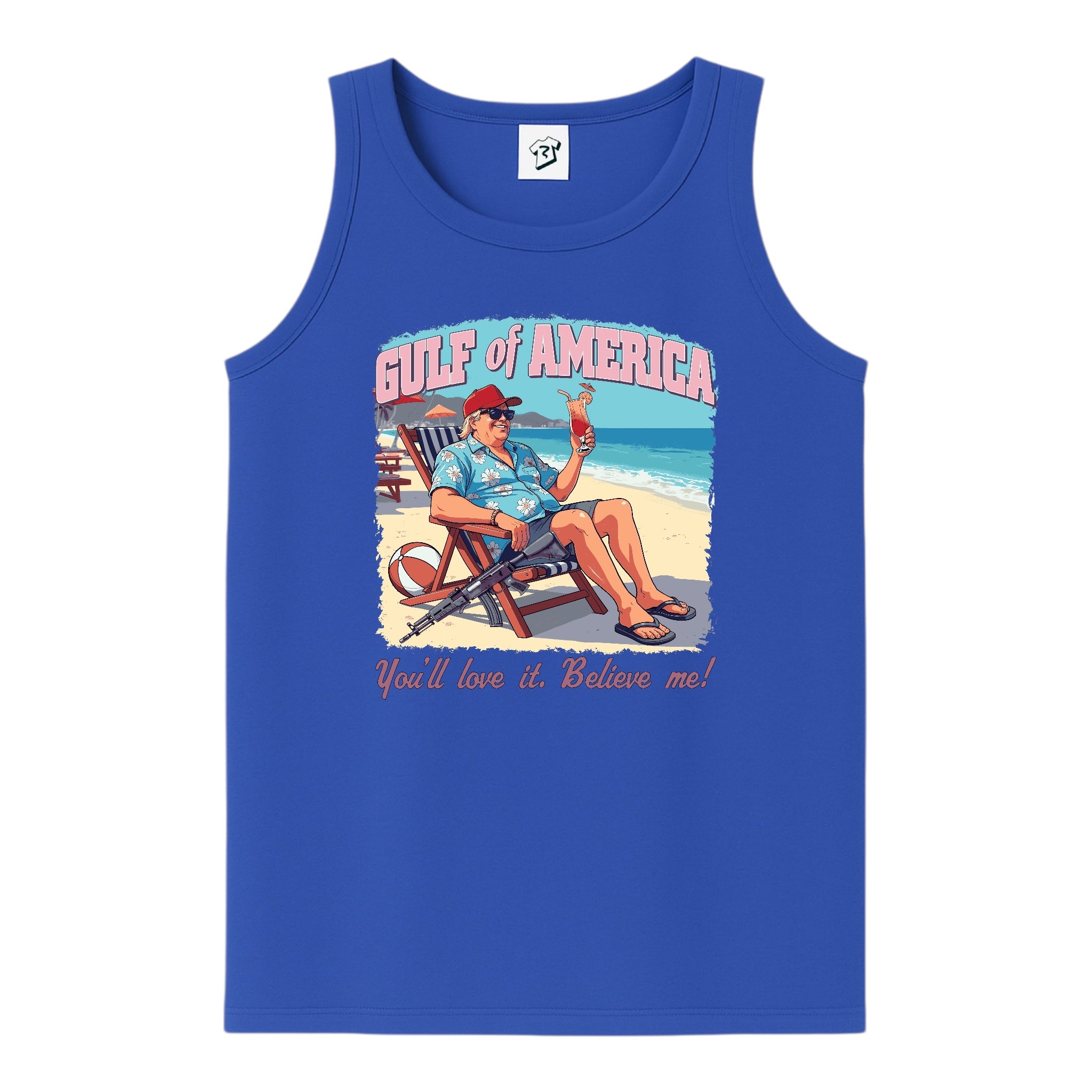 Tees Club tank top Gulf of America You'll Love It Believe Me - Tank Top Navy Size L detail