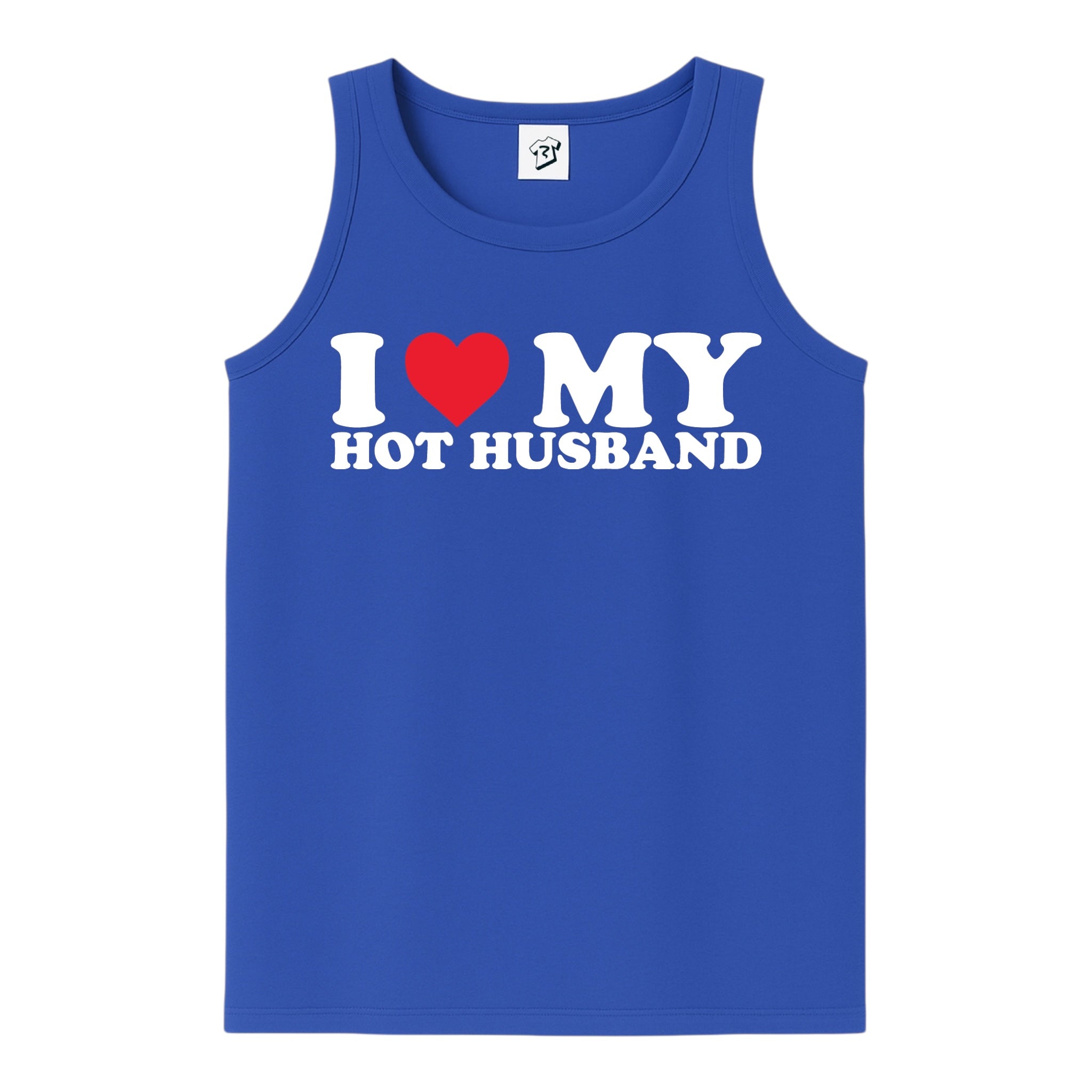 Tees Club tank top I Love My Hot Husband - Tank Top Navy Size M detail