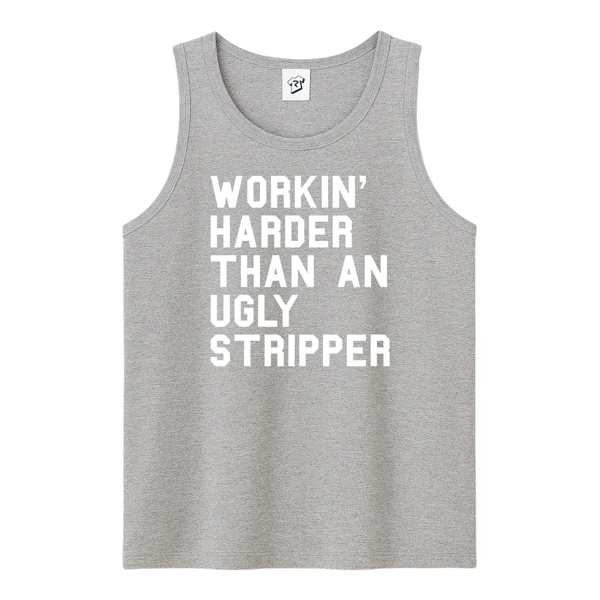 Tees Club tank top Workin' Harder Than an Ugly Stripper - Tank Top Navy Size M detail