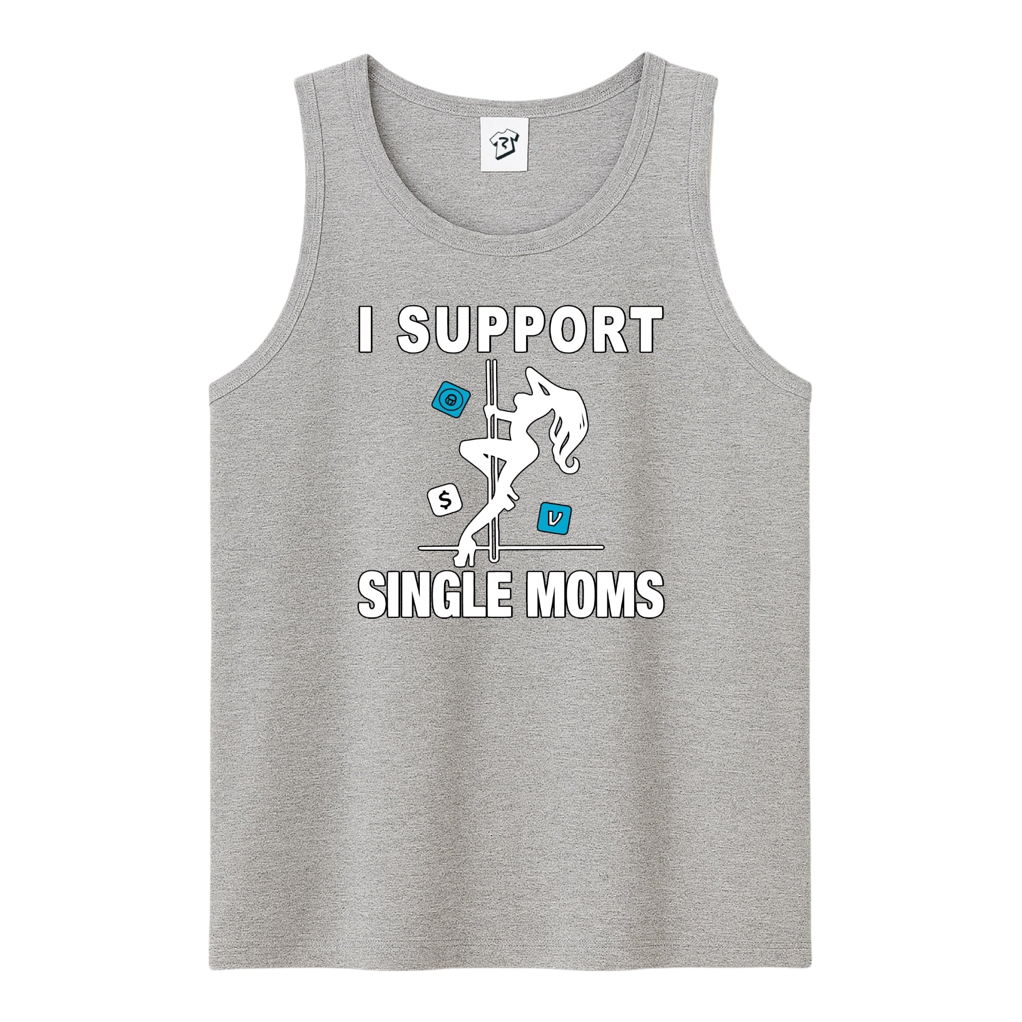 Tees Club tank top I Support Single Moms - Tank Top Navy Size M detail