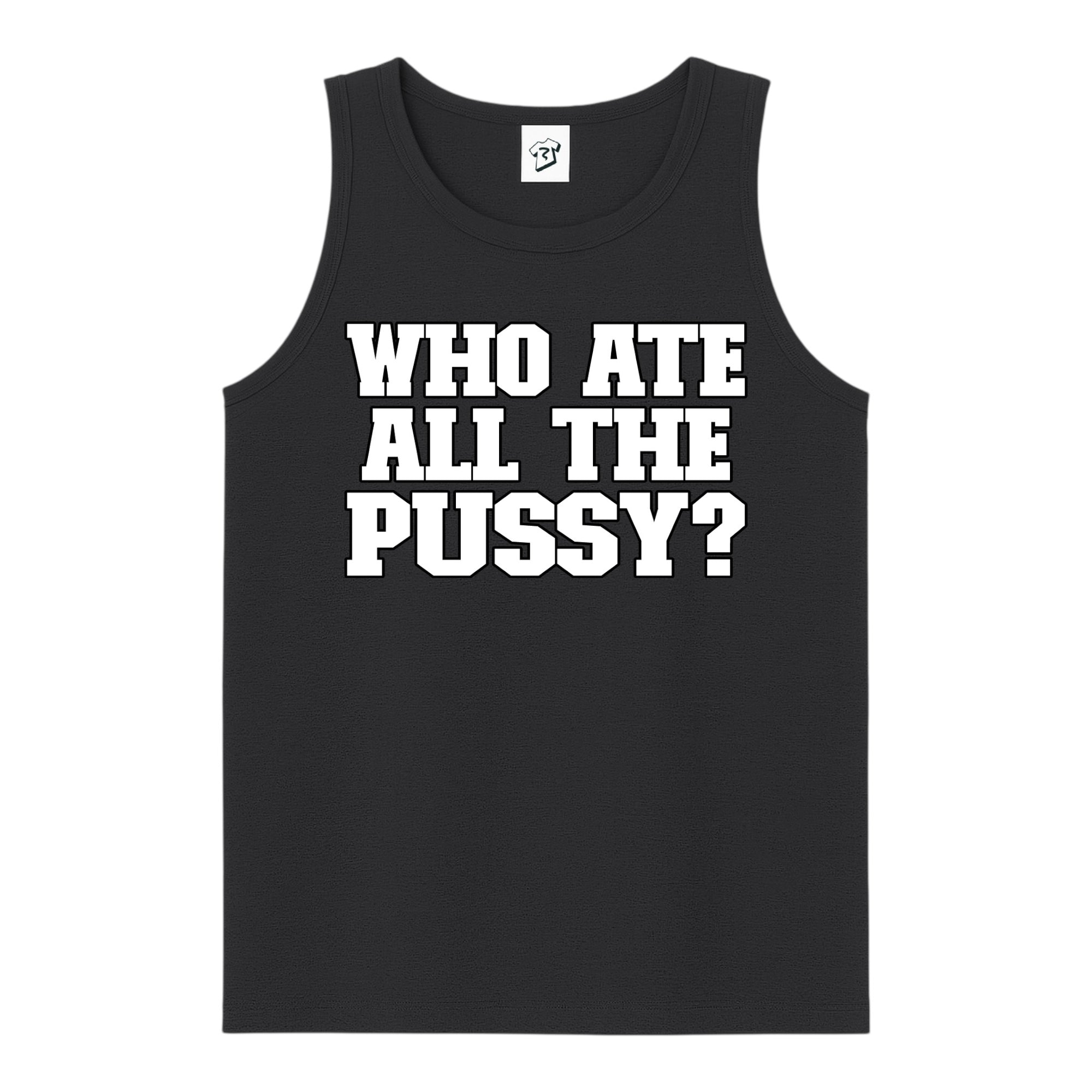Tees Club tank top Who Ate All The Pussy? - Tank Top Navy Size S back view