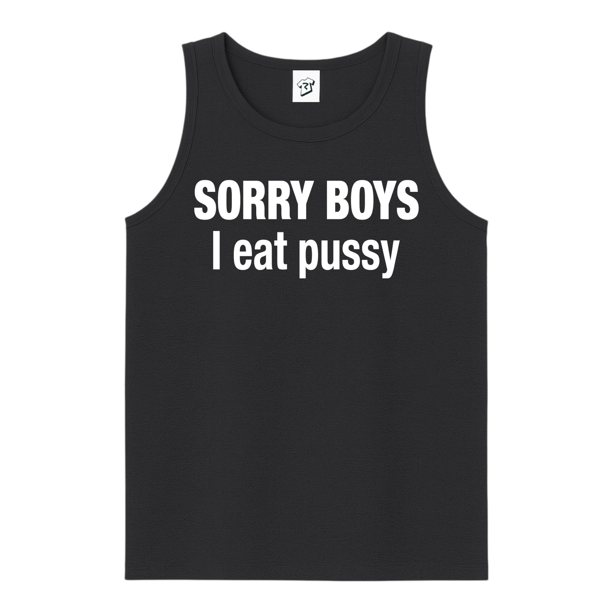Tees Club tank top Sorry Boys I Eat Pussy - Tank Top Navy Size S back view