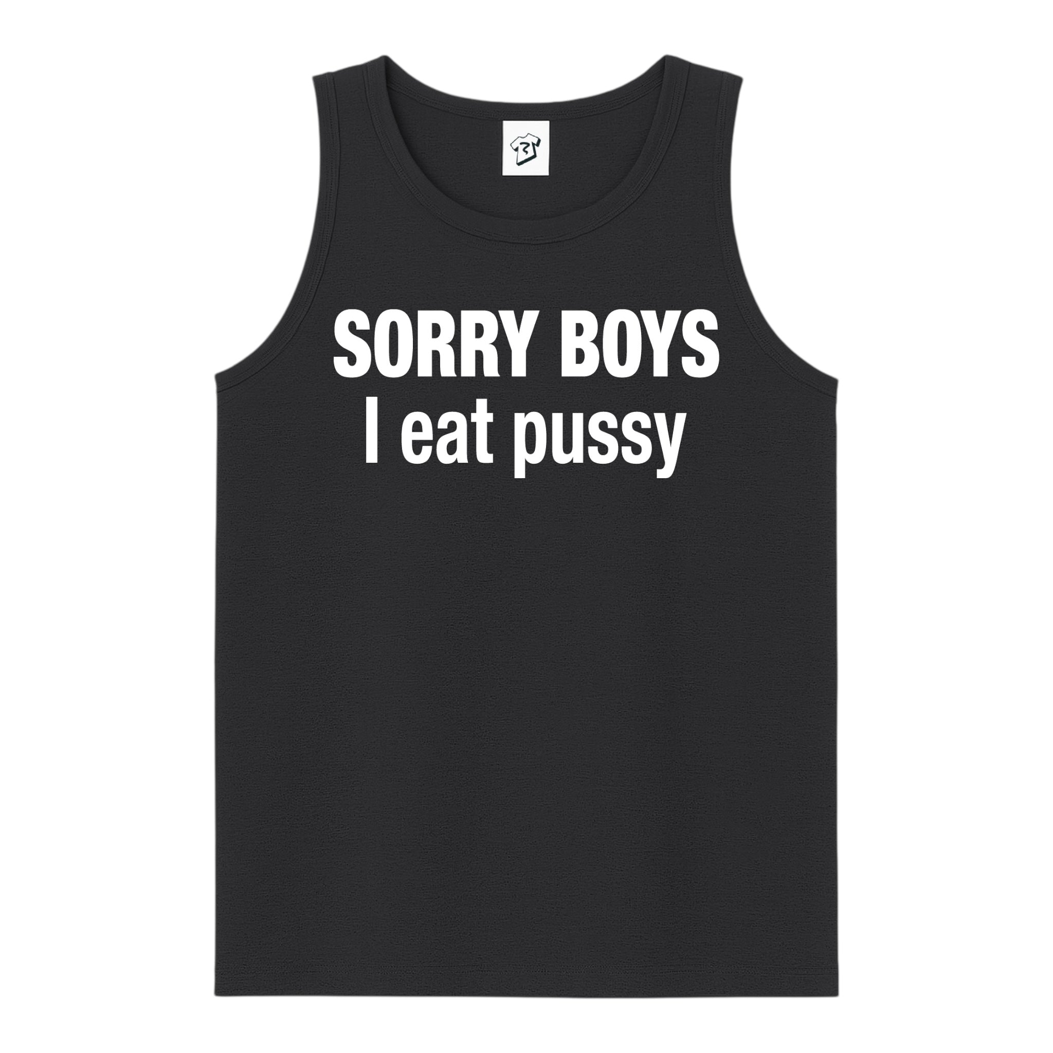Tees Club tank top Sorry Boys I Eat Pussy - Tank Top Navy Size S back view