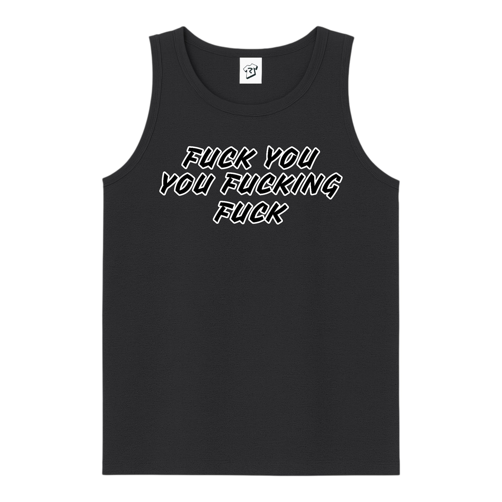 Tees Club tank top Fuck You You Fucking Fuck - Tank Top Navy Size S back view