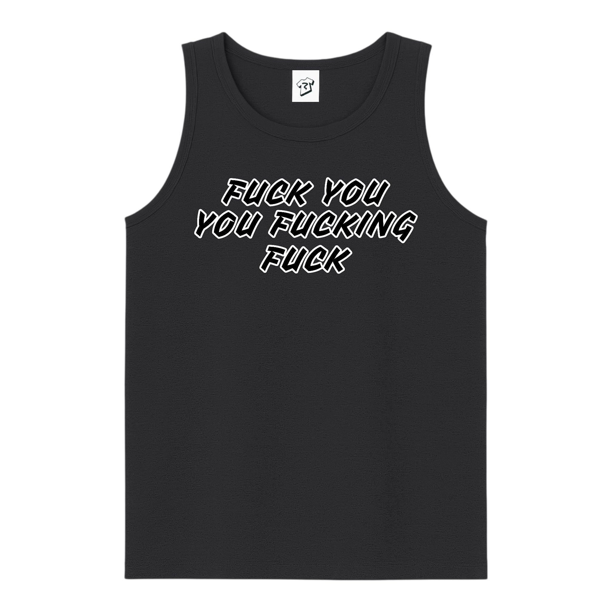 Tees Club tank top Fuck You You Fucking Fuck - Tank Top Navy Size S back view
