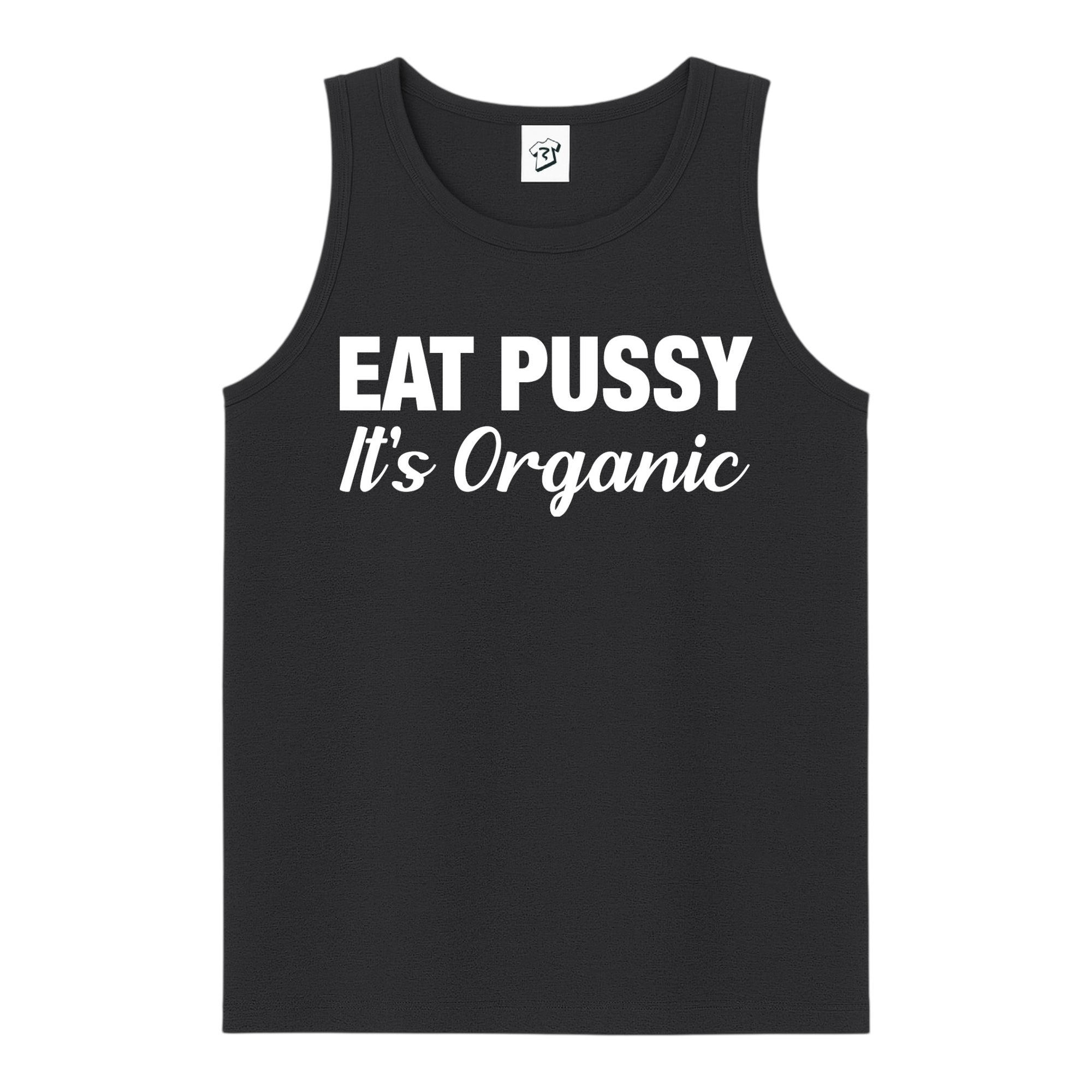 Tees Club tank top Eat Pussy It's Organic - Tank Top Navy Size S back view