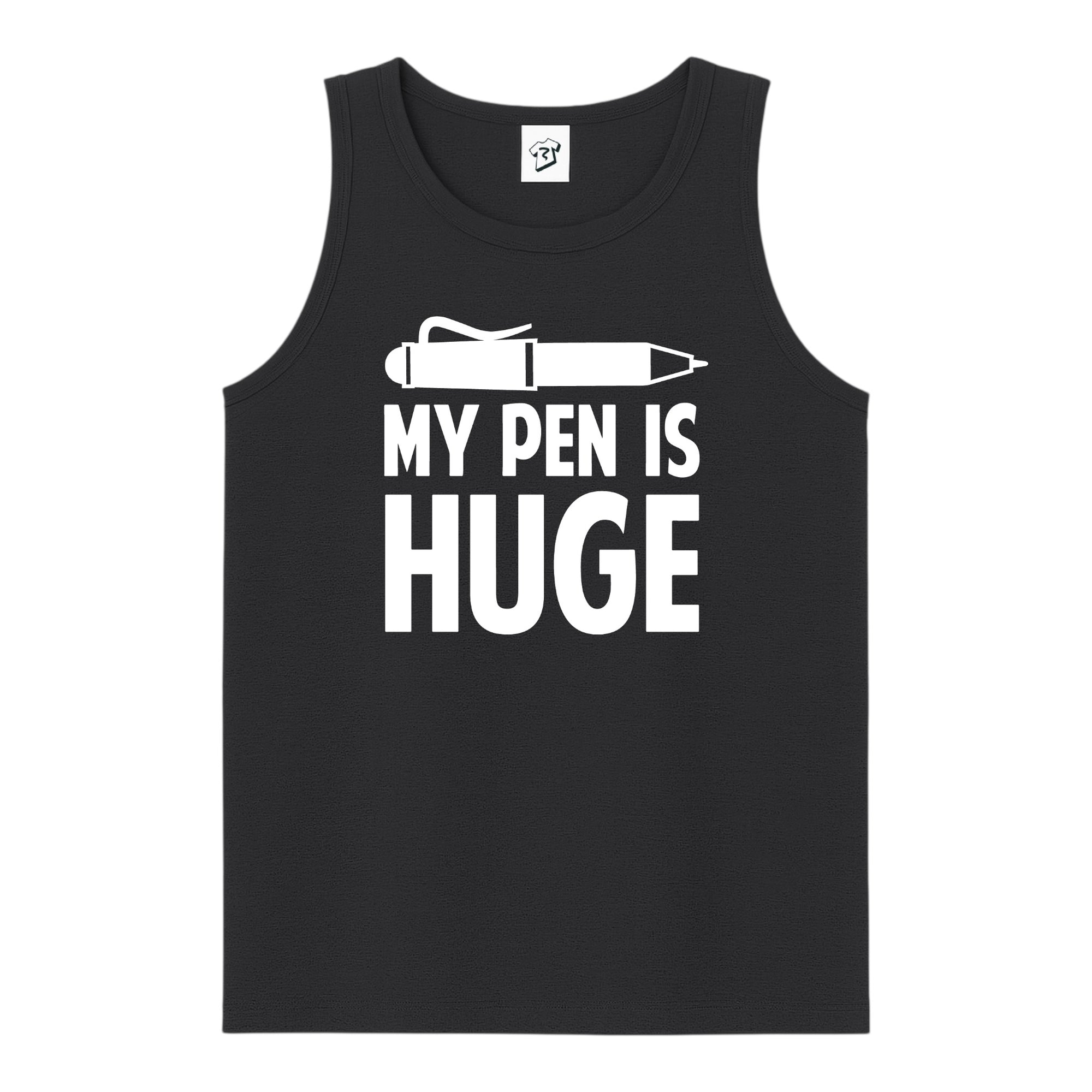 Tees Club tank top My Pen Is Huge - Tank Top Navy Size S front view