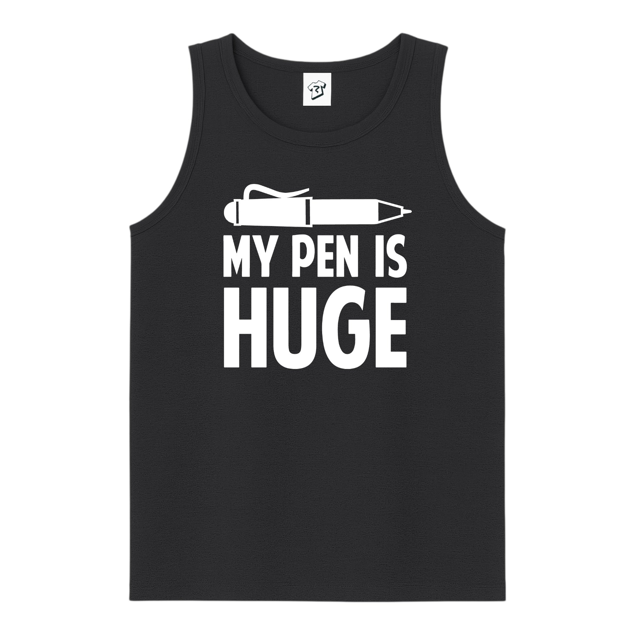 Tees Club tank top My Pen Is Huge - Tank Top Navy Size S front view