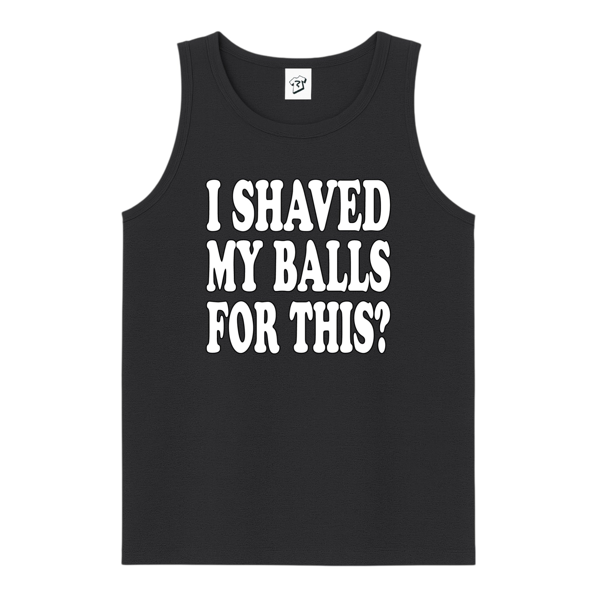 Tees Club tank top I Shaved My Balls for This? - Tank Top Navy Size S back view