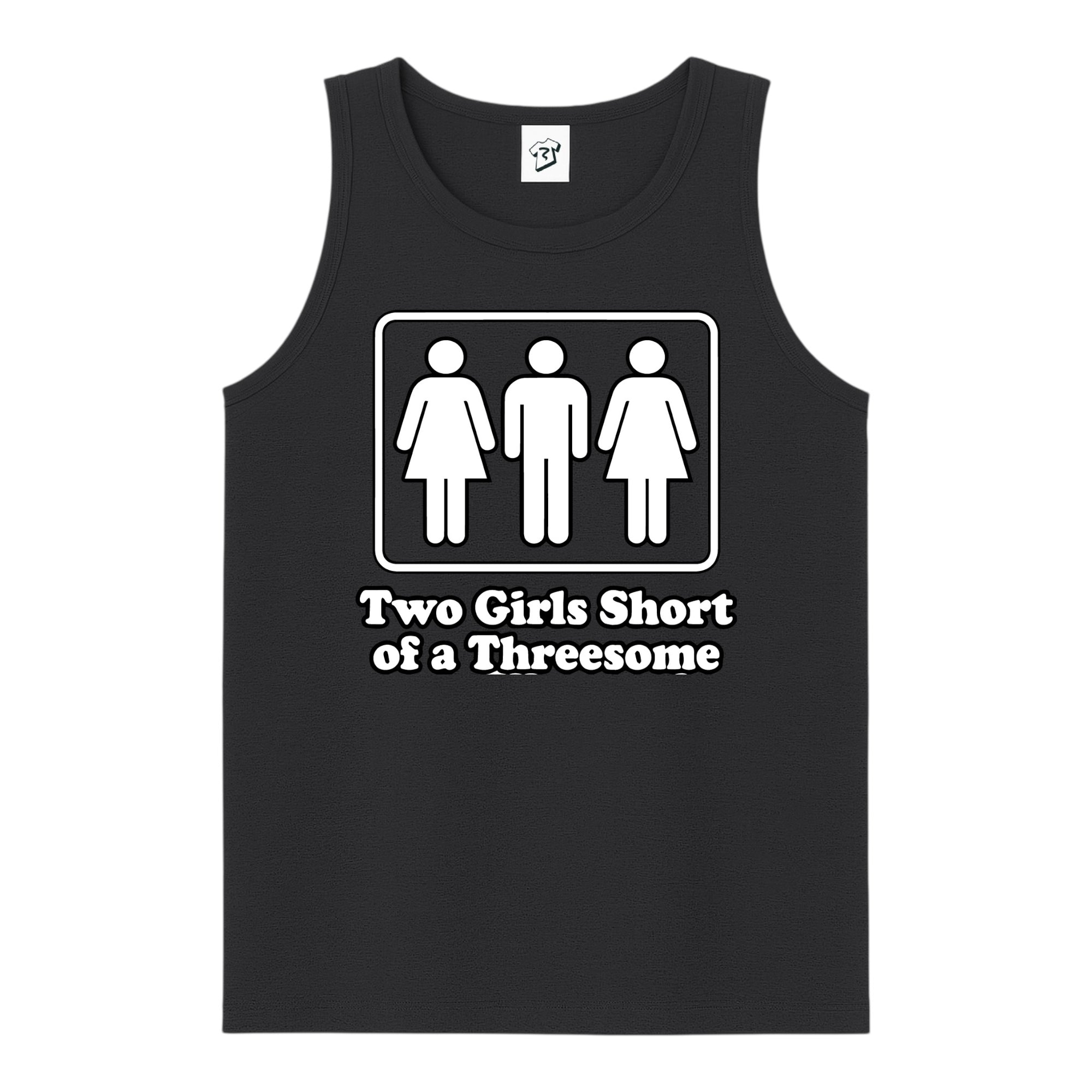 Tees Club tank top Two Girls Short of a Threesome - Tank Top Navy Size S back view
