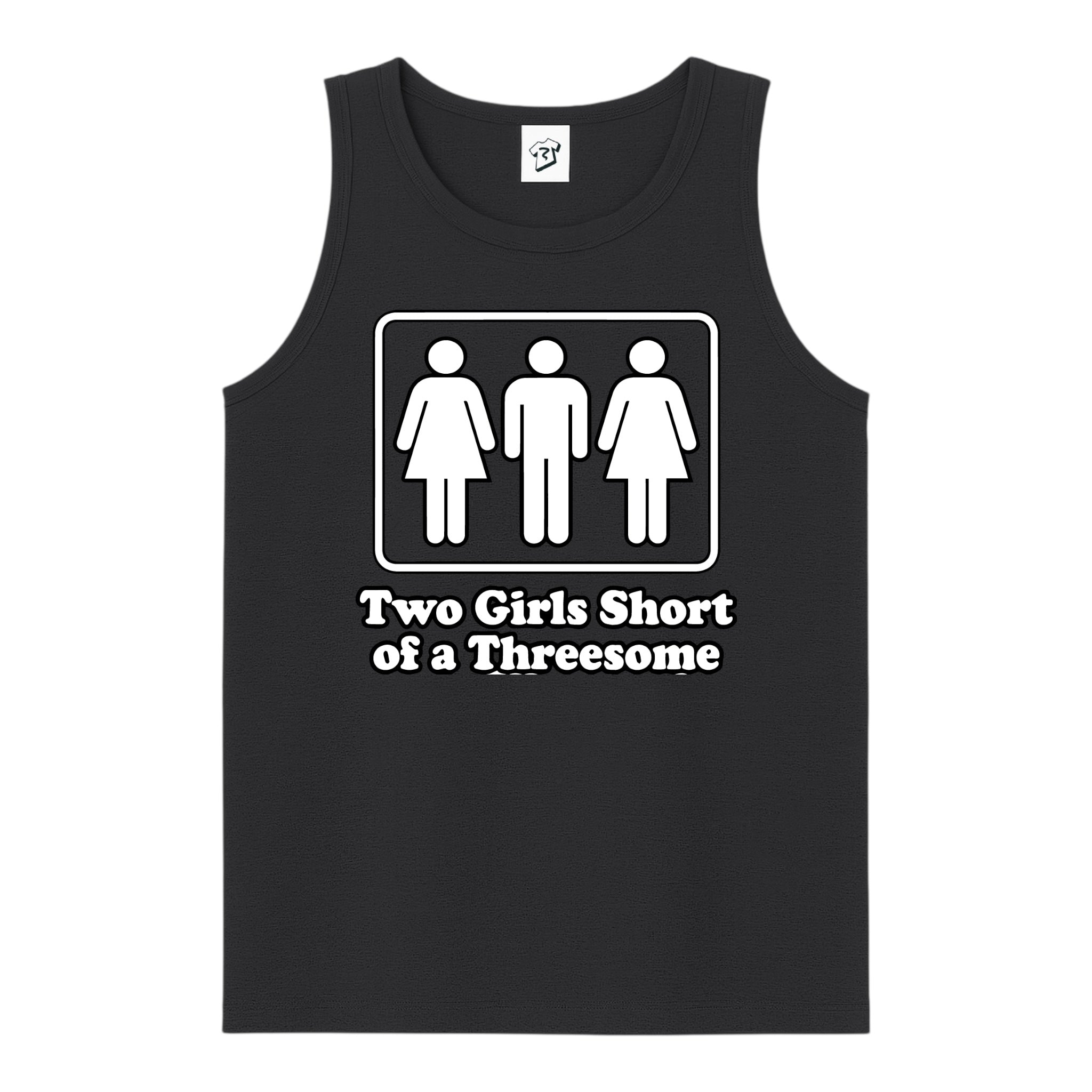 Tees Club tank top Two Girls Short of a Threesome - Tank Top Navy Size S back view