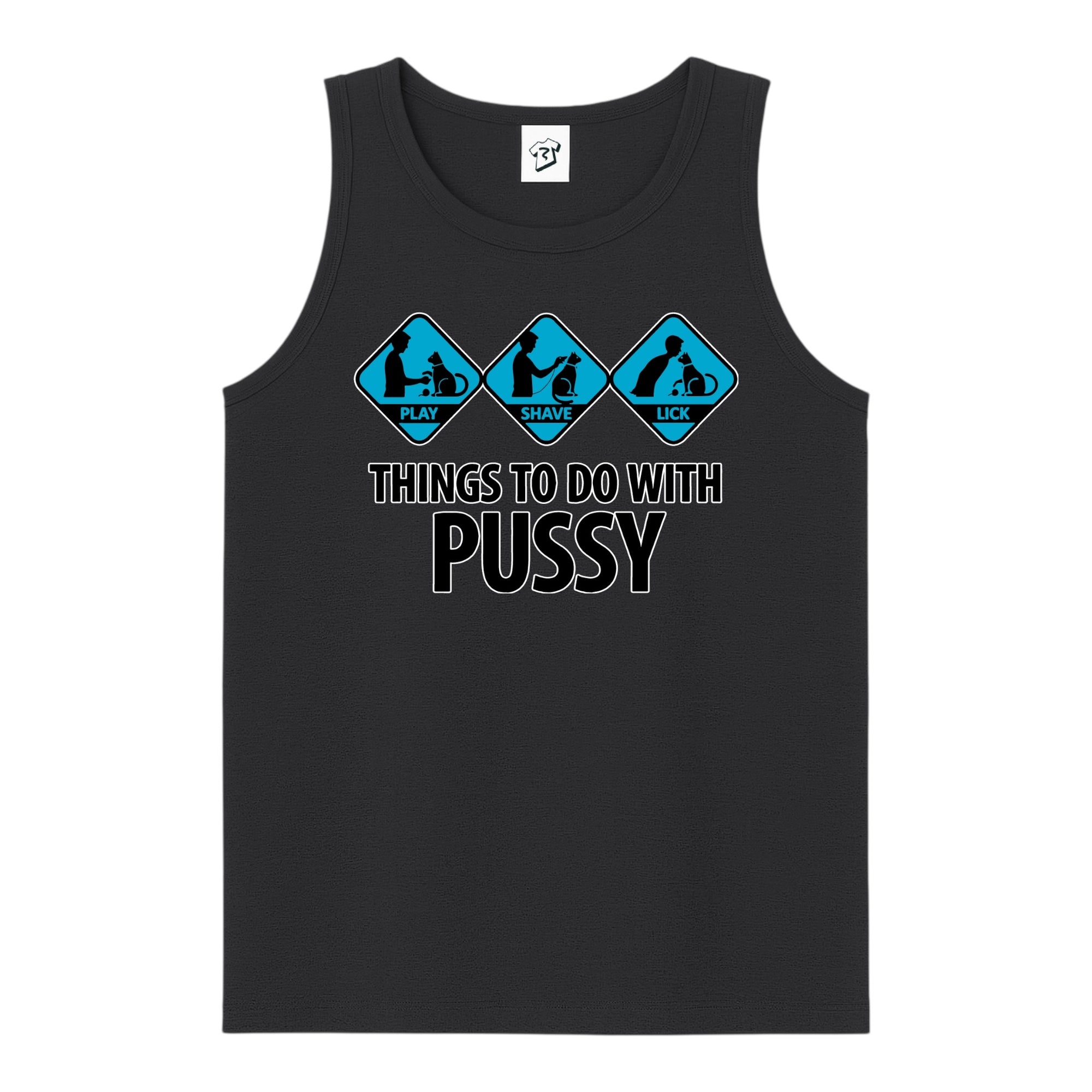 Tees Club tank top Things to Do With Pussy - Tank Top Navy Size S back view