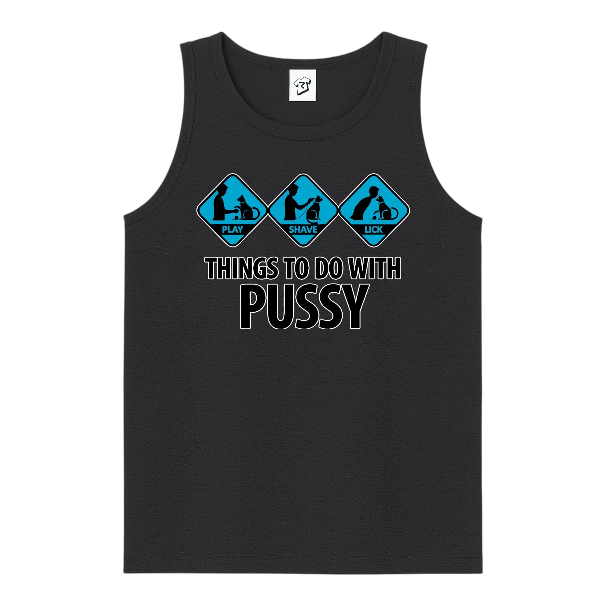 Tees Club tank top Things to Do With Pussy - Tank Top Navy Size S back view
