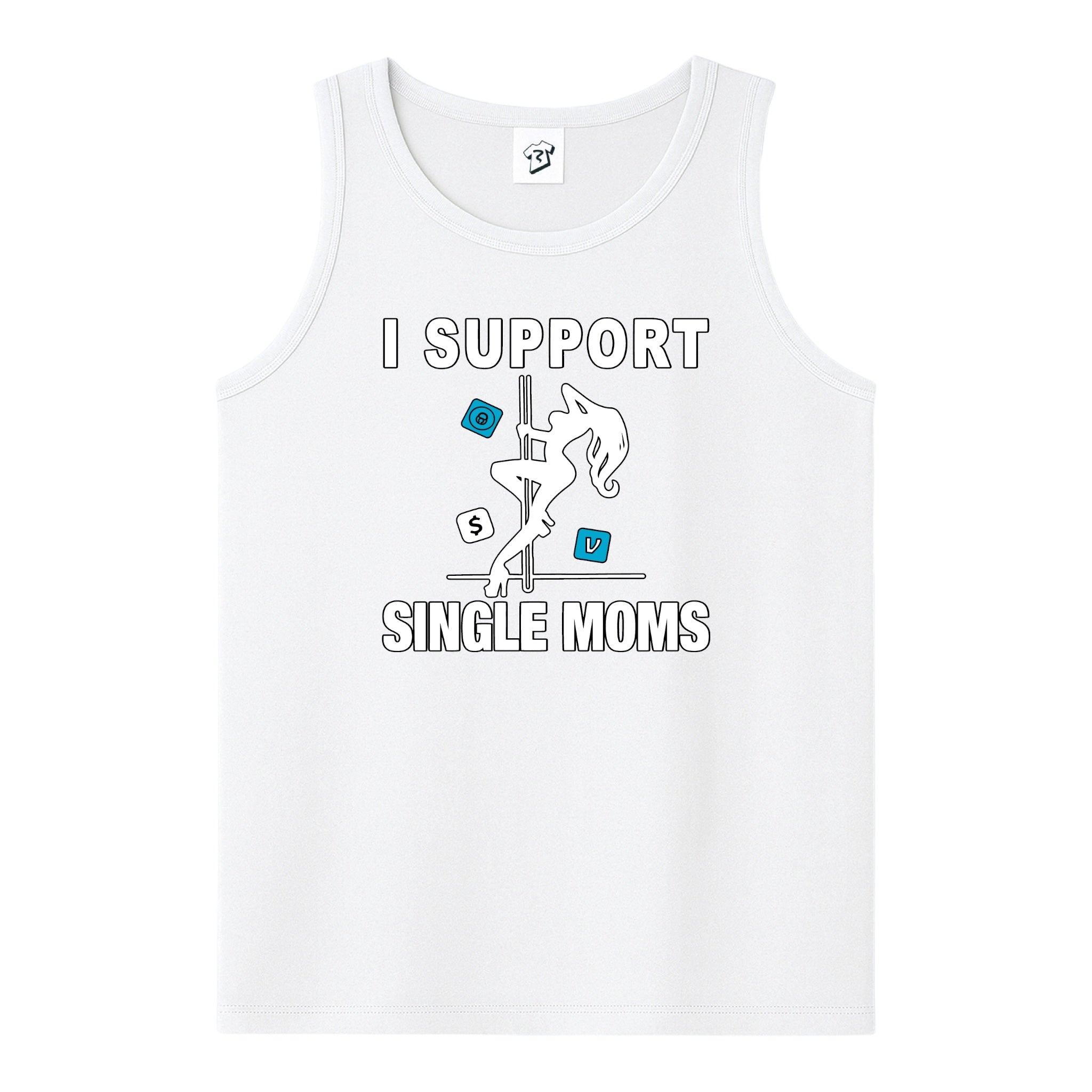 Tees Club tank top I Support Single Moms - Tank Top Navy Size L detail