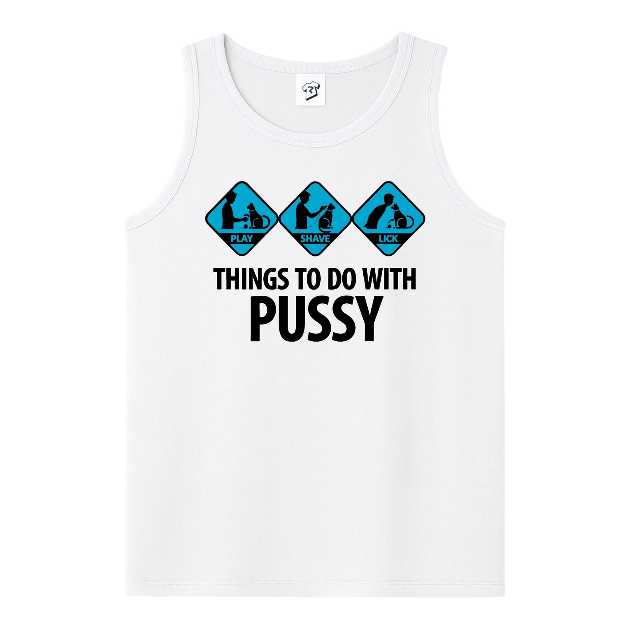 Tees Club tank top Things to Do With Pussy - Tank Top Navy Size L detail