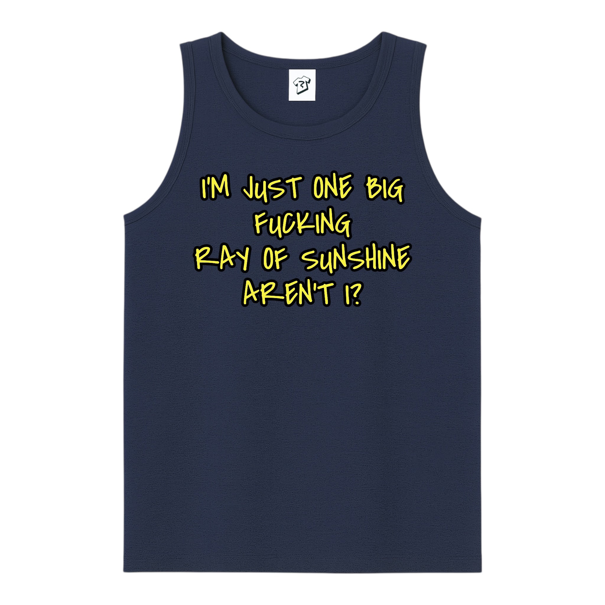 Tees Club tank top I'm Just One Big Fucking Ray of Sunshine - Tank Top Navy Size S front view
