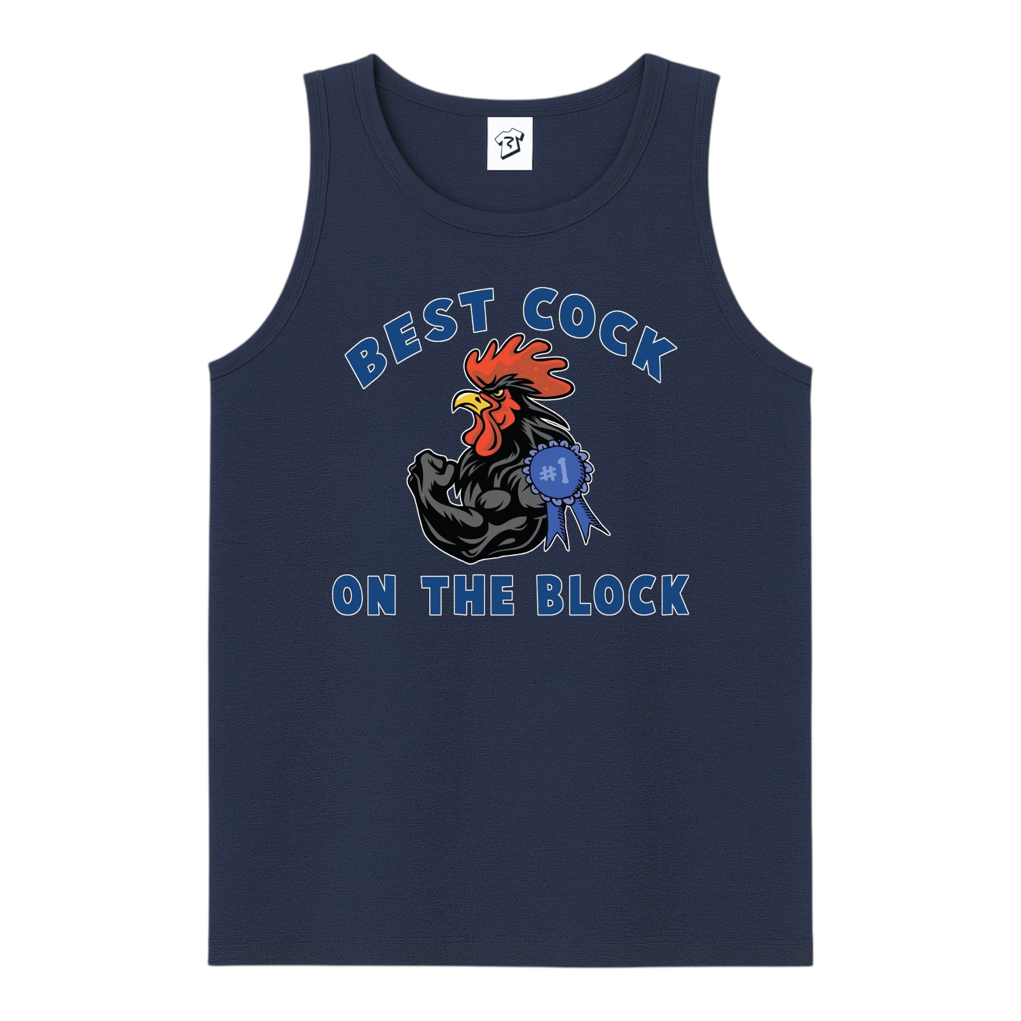Tees Club tank top Best Cock On The Block - Tank Top Navy Size S back view