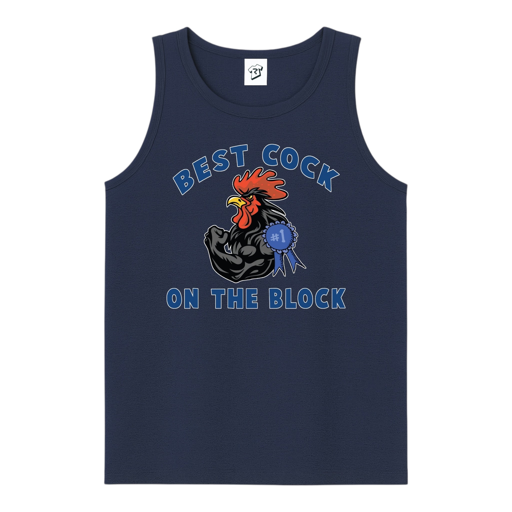 Tees Club tank top Best Cock On The Block - Tank Top Navy Size S back view