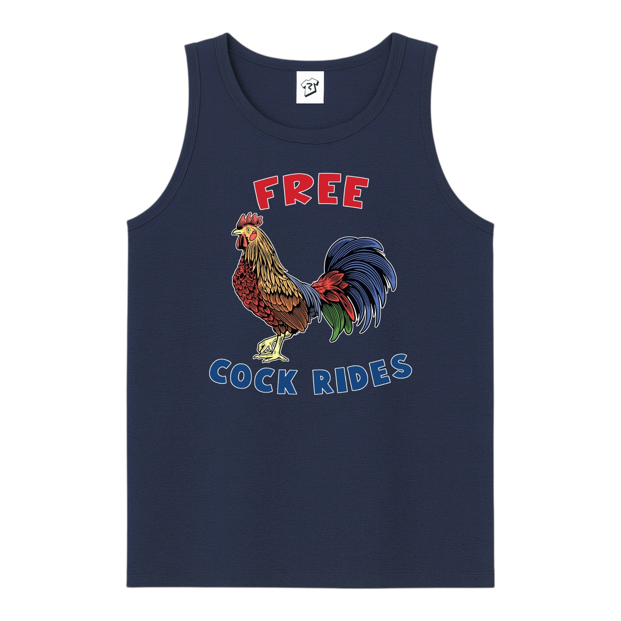 Tees Club tank top Free Cock Rides - Tank Top Navy Size S front view