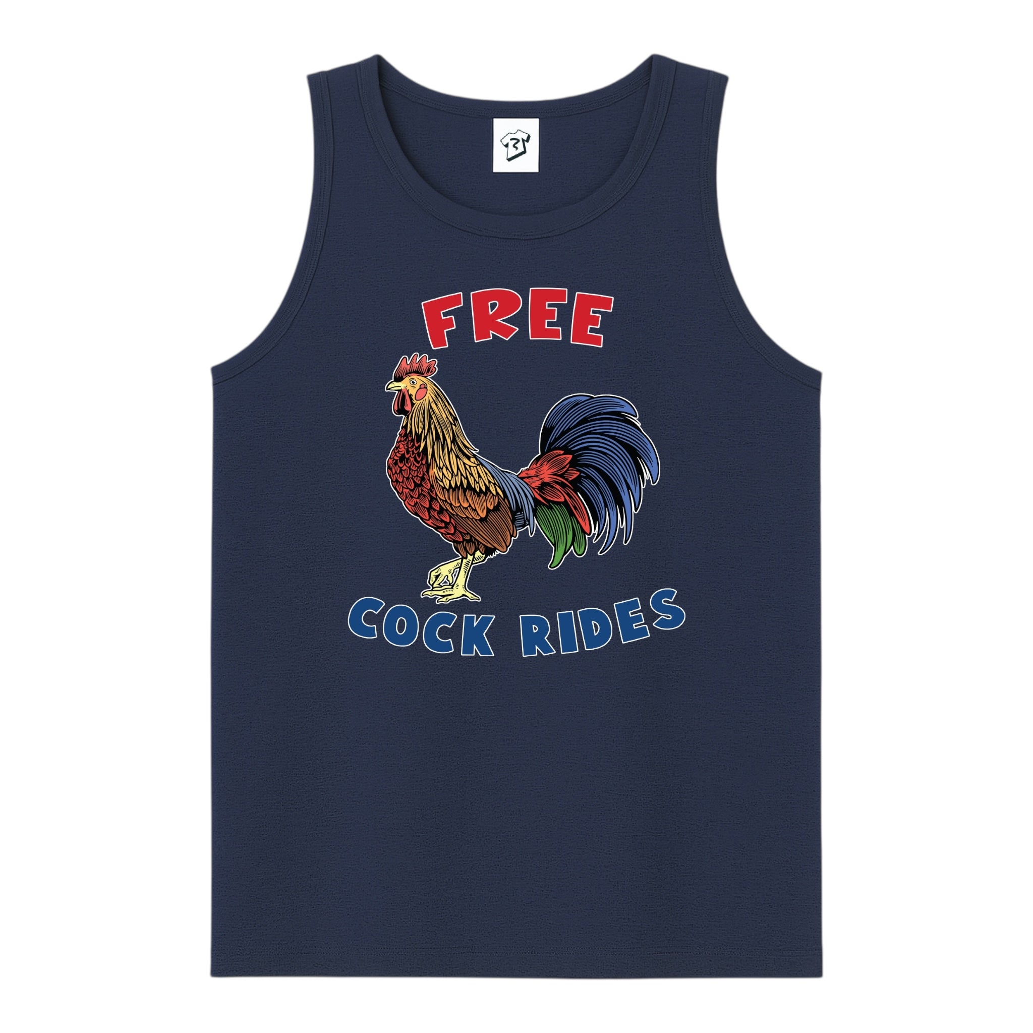 Tees Club tank top Free Cock Rides - Tank Top Navy Size S front view