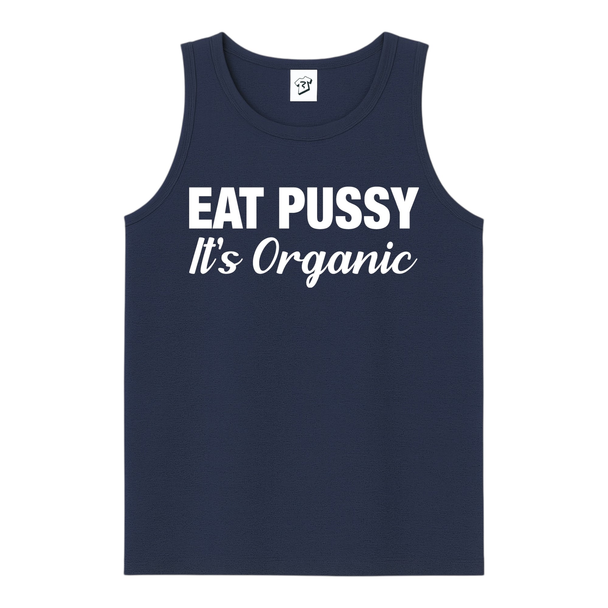 Tees Club tank top Eat Pussy It's Organic - Tank Top Navy Size S front view