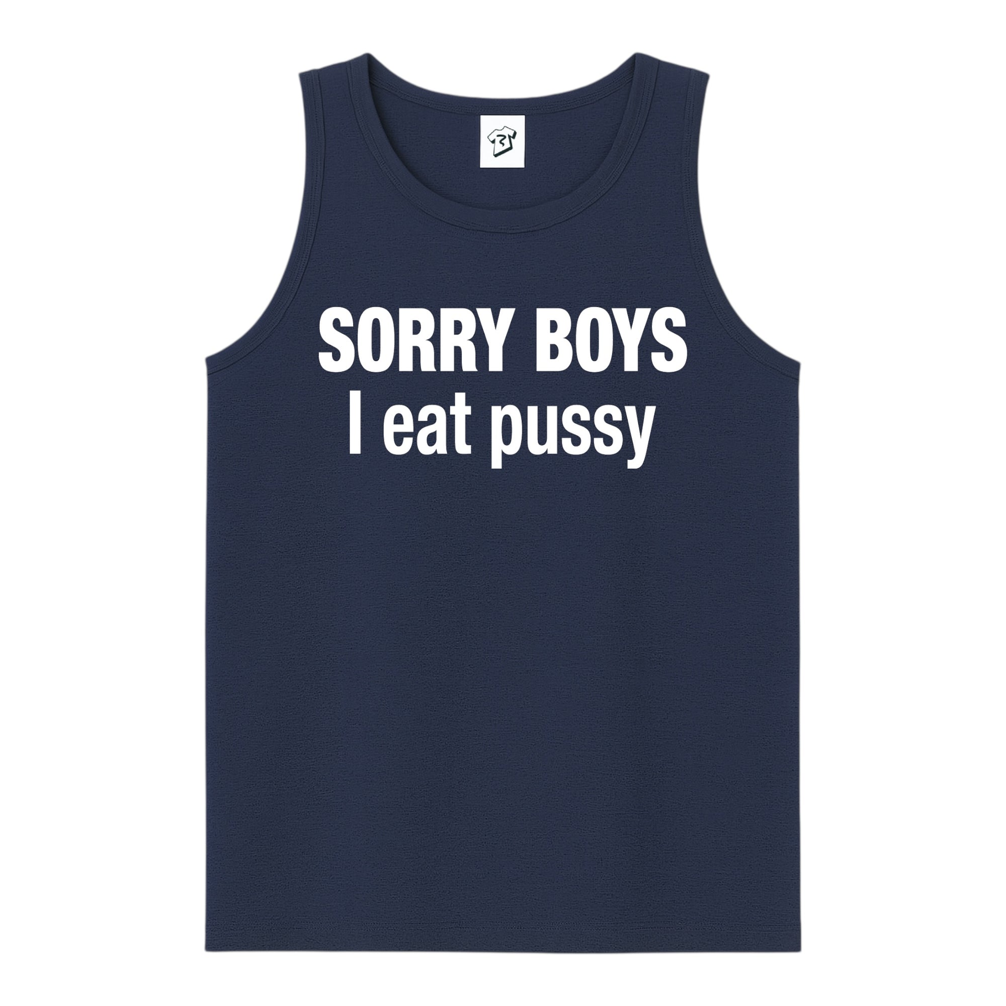 Tees Club tank top Sorry Boys I Eat Pussy - Tank Top Navy Size S front view