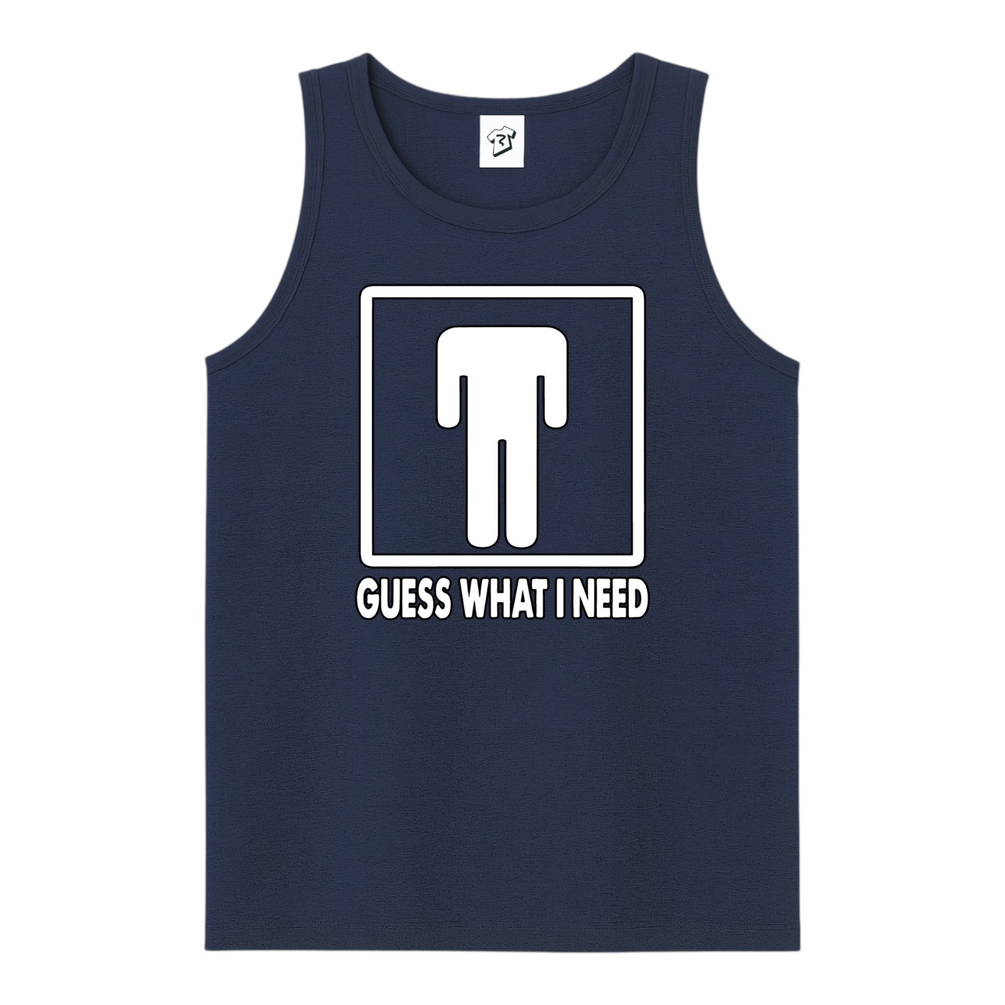 Tees Club tank top Guess What I Need - Tank Top Navy Size S back view