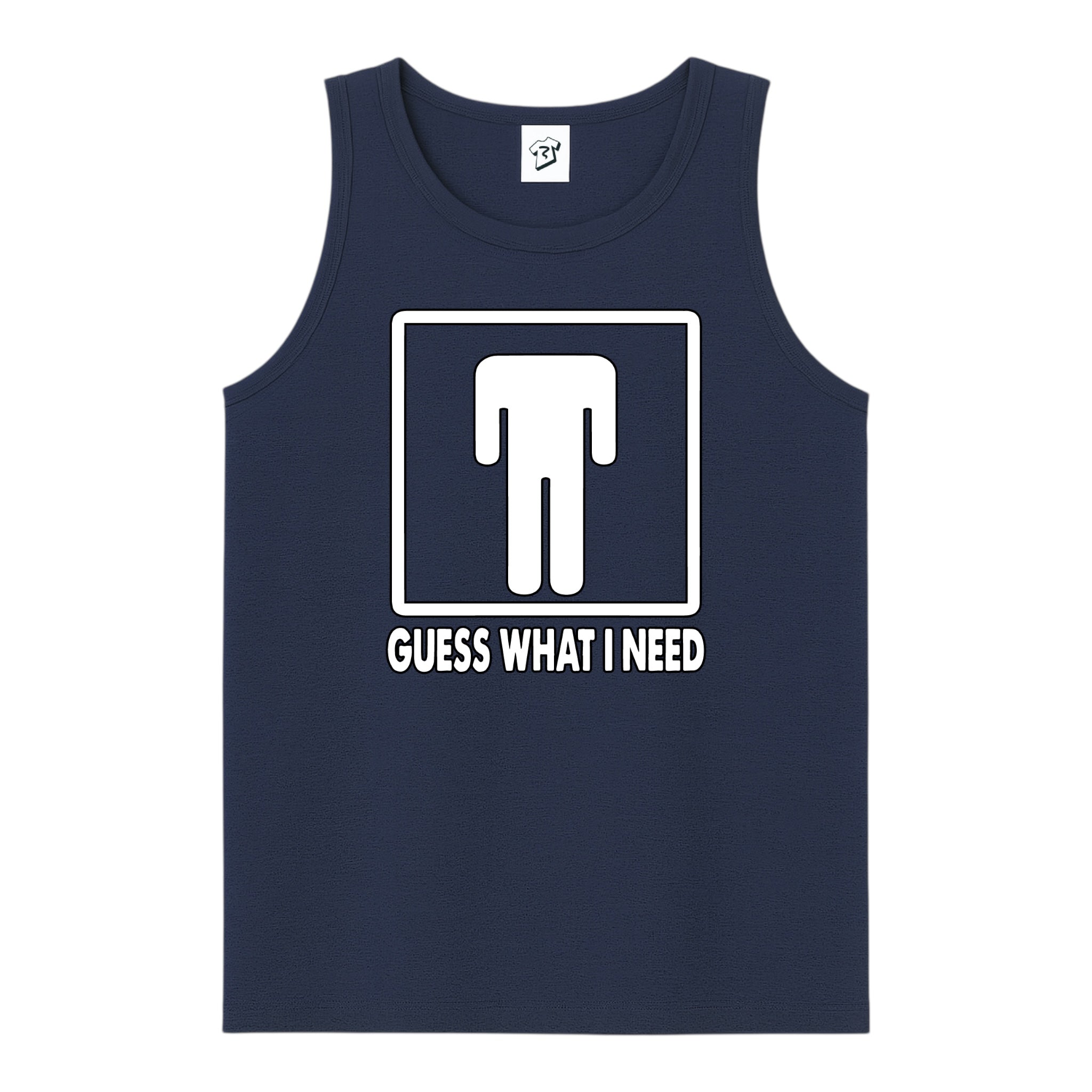 Tees Club tank top Guess What I Need - Tank Top Navy Size S back view