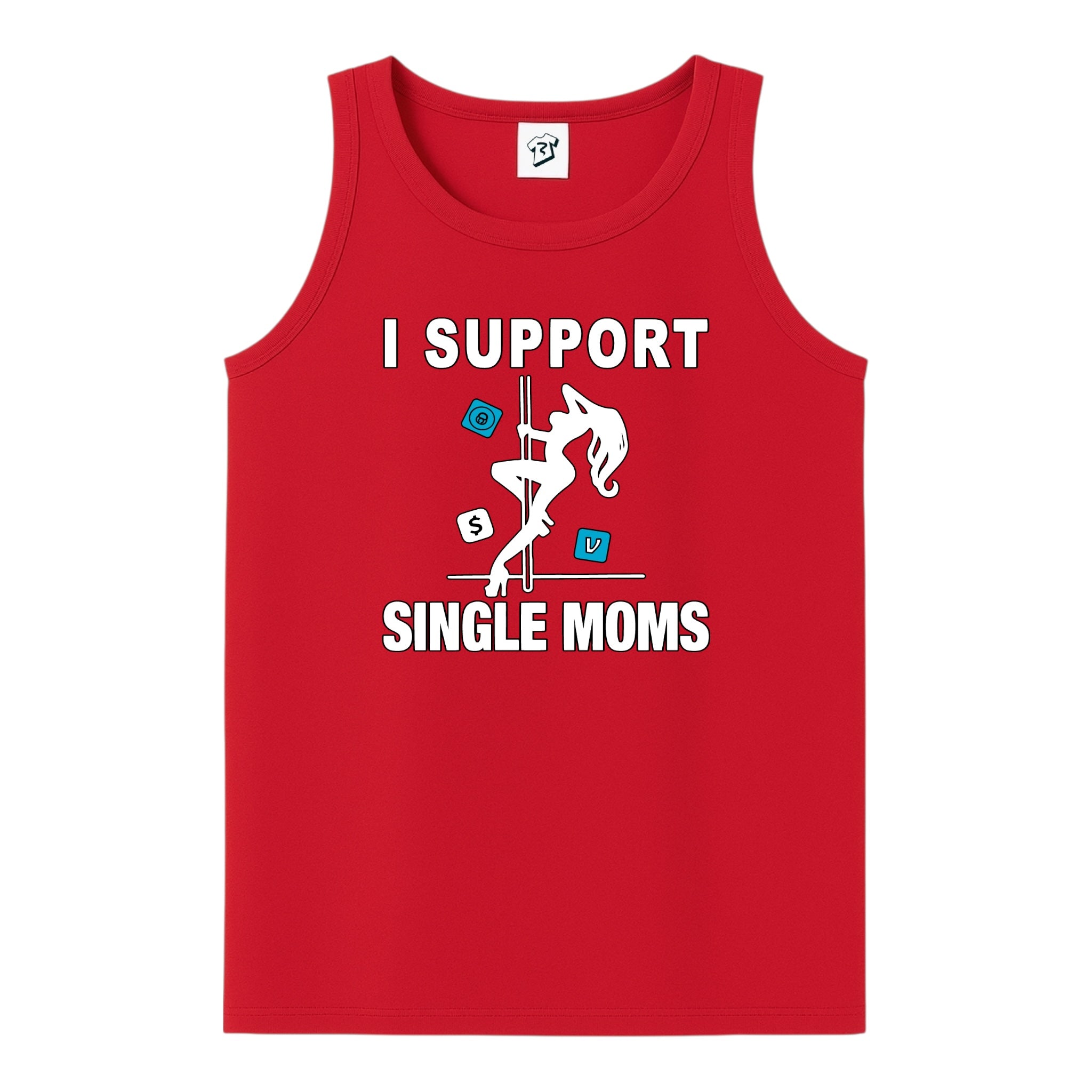 Tees Club tank top I Support Single Moms - Tank Top Navy Size L detail
