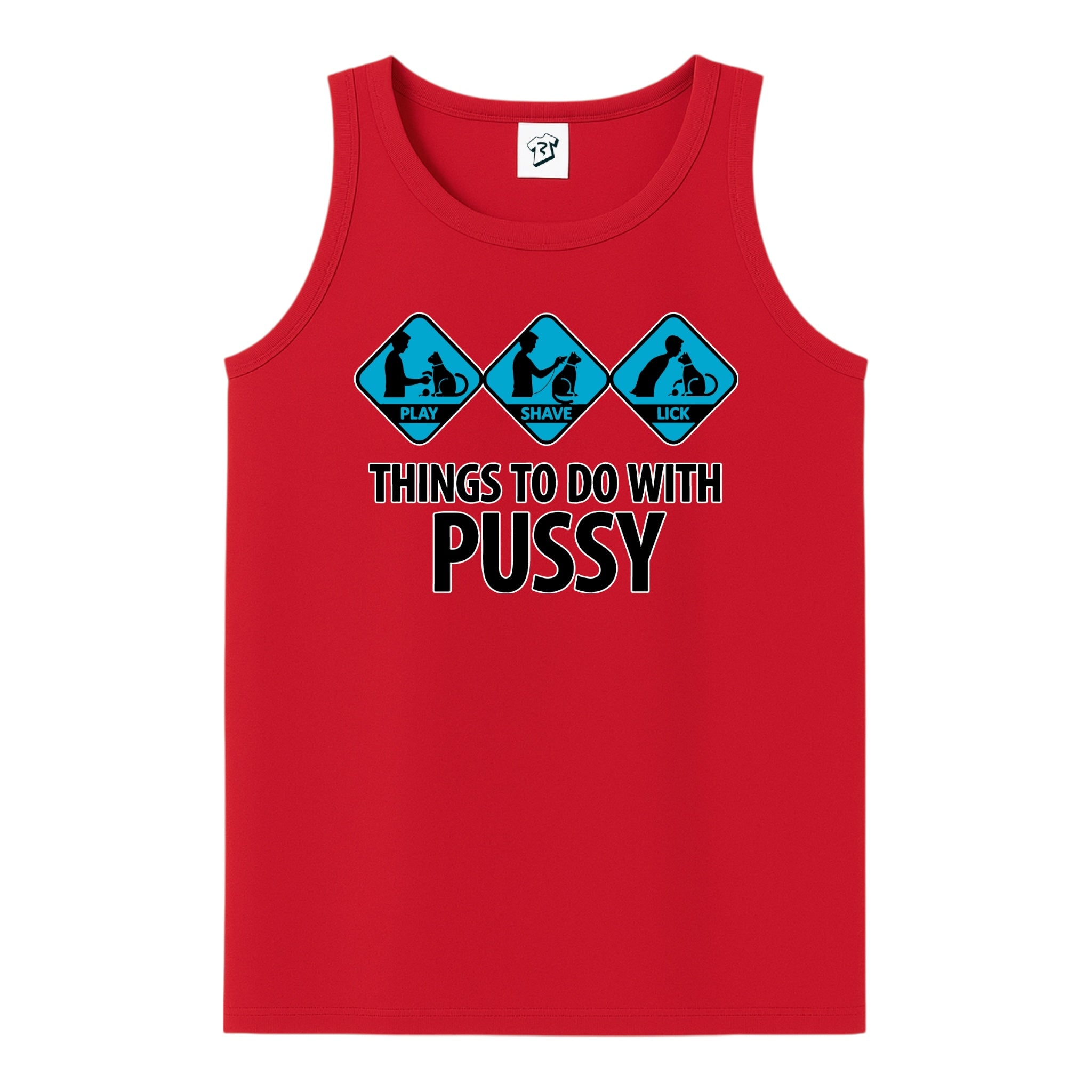 Tees Club tank top Things to Do With Pussy - Tank Top Navy Size L detail