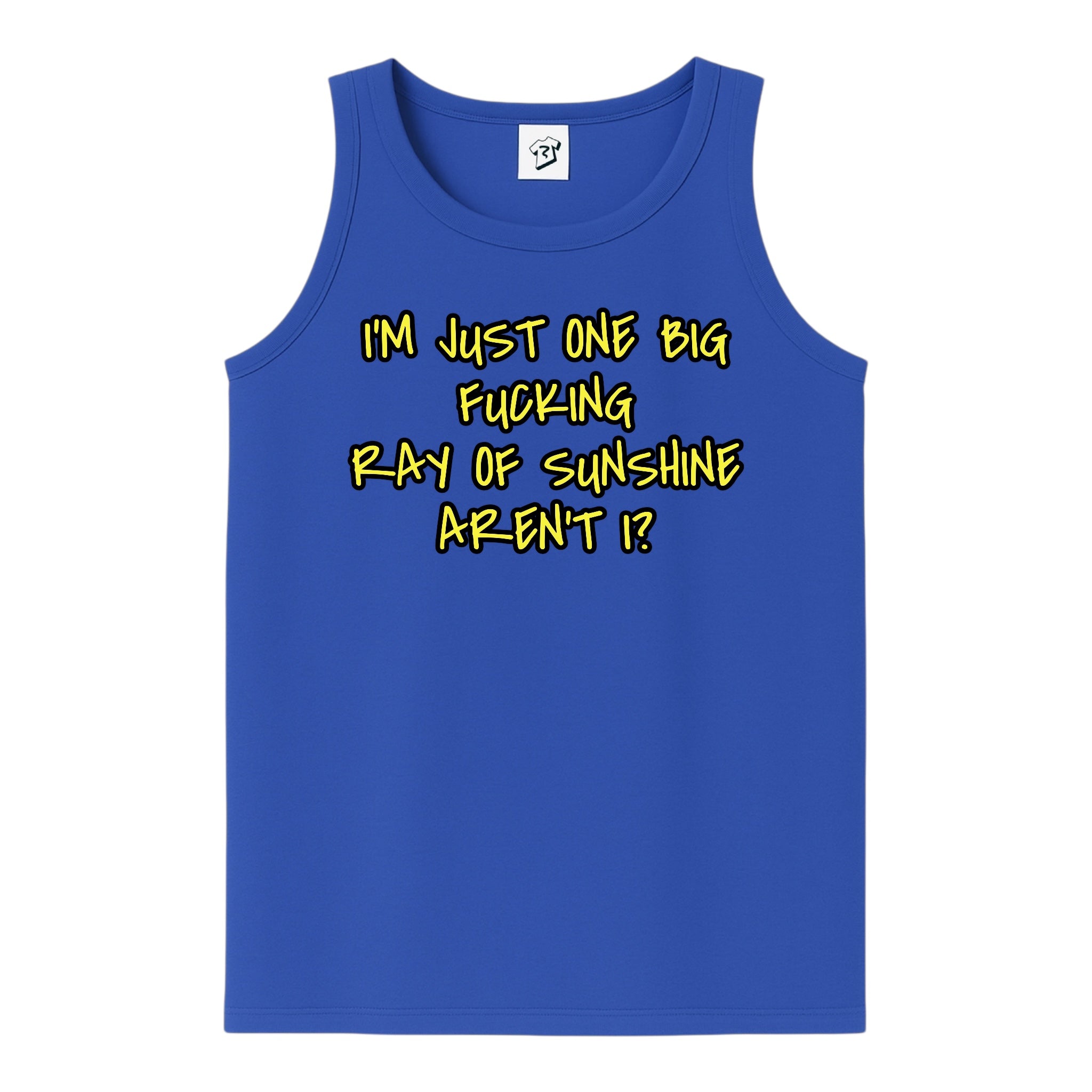 Tees Club tank top I'm Just One Big Fucking Ray of Sunshine - Tank Top Navy Size S back view