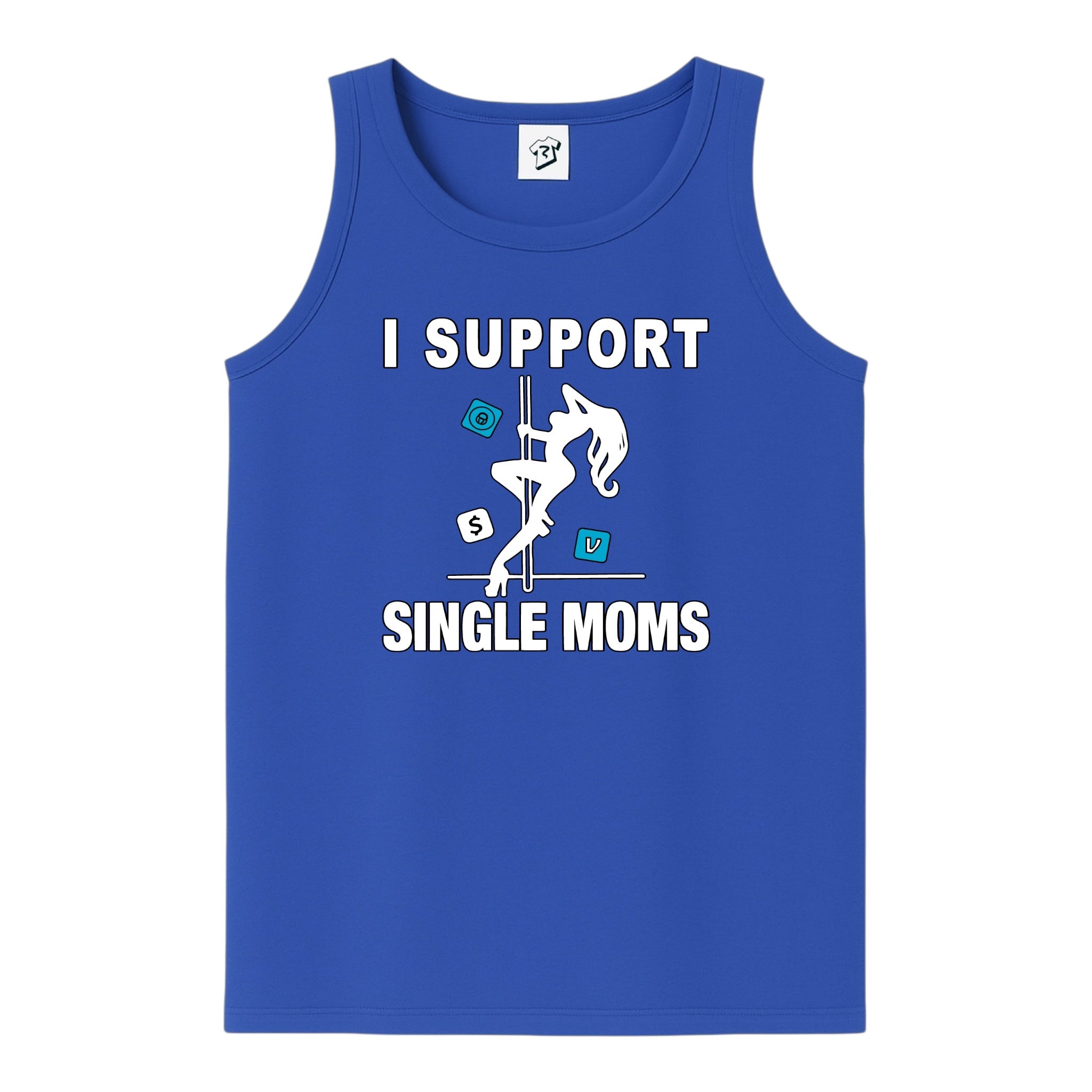 Tees Club tank top I Support Single Moms - Tank Top Navy Size M detail