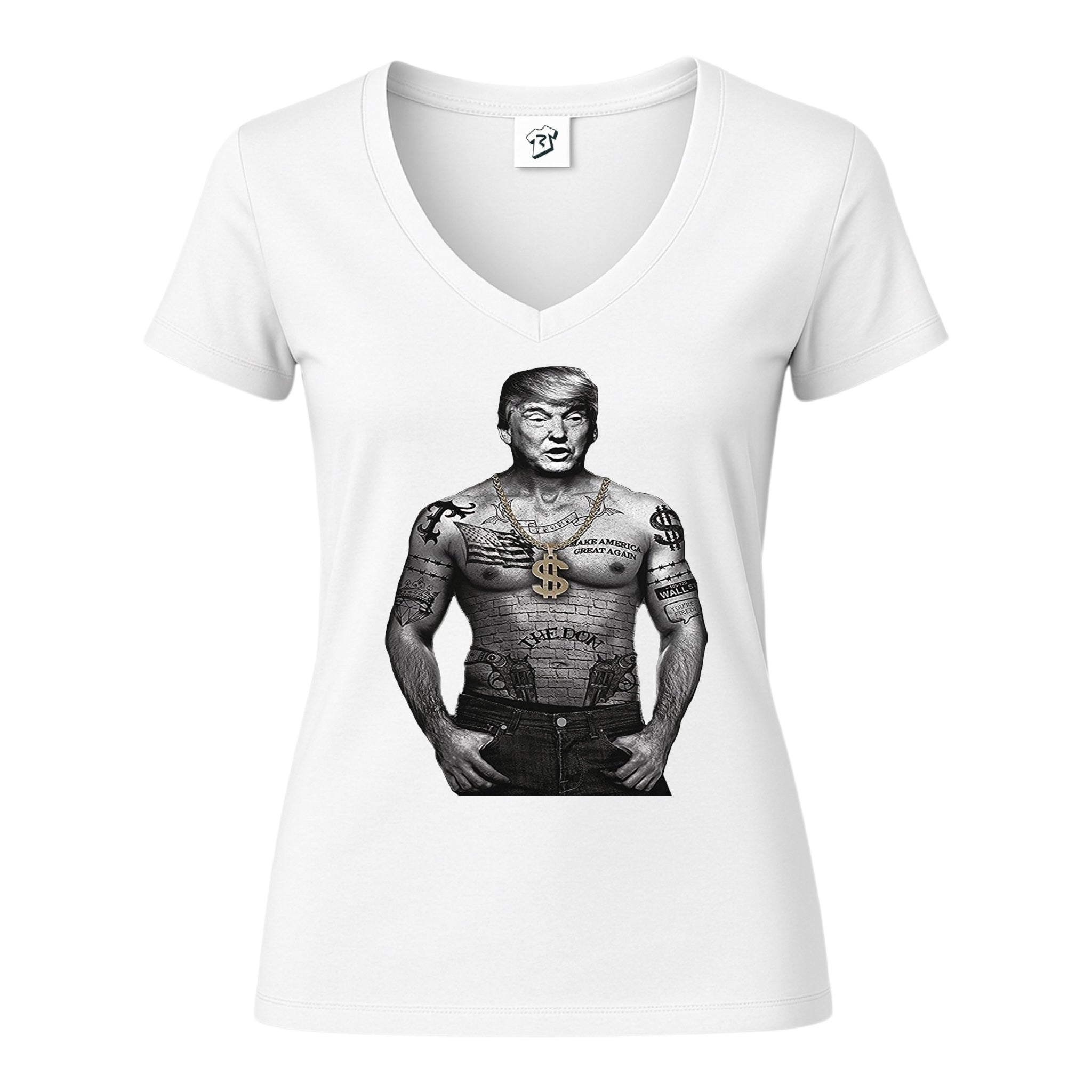 Tees Club v-neck t-shirt Trump Tattooed - V-Neck Tee Black Size M detail