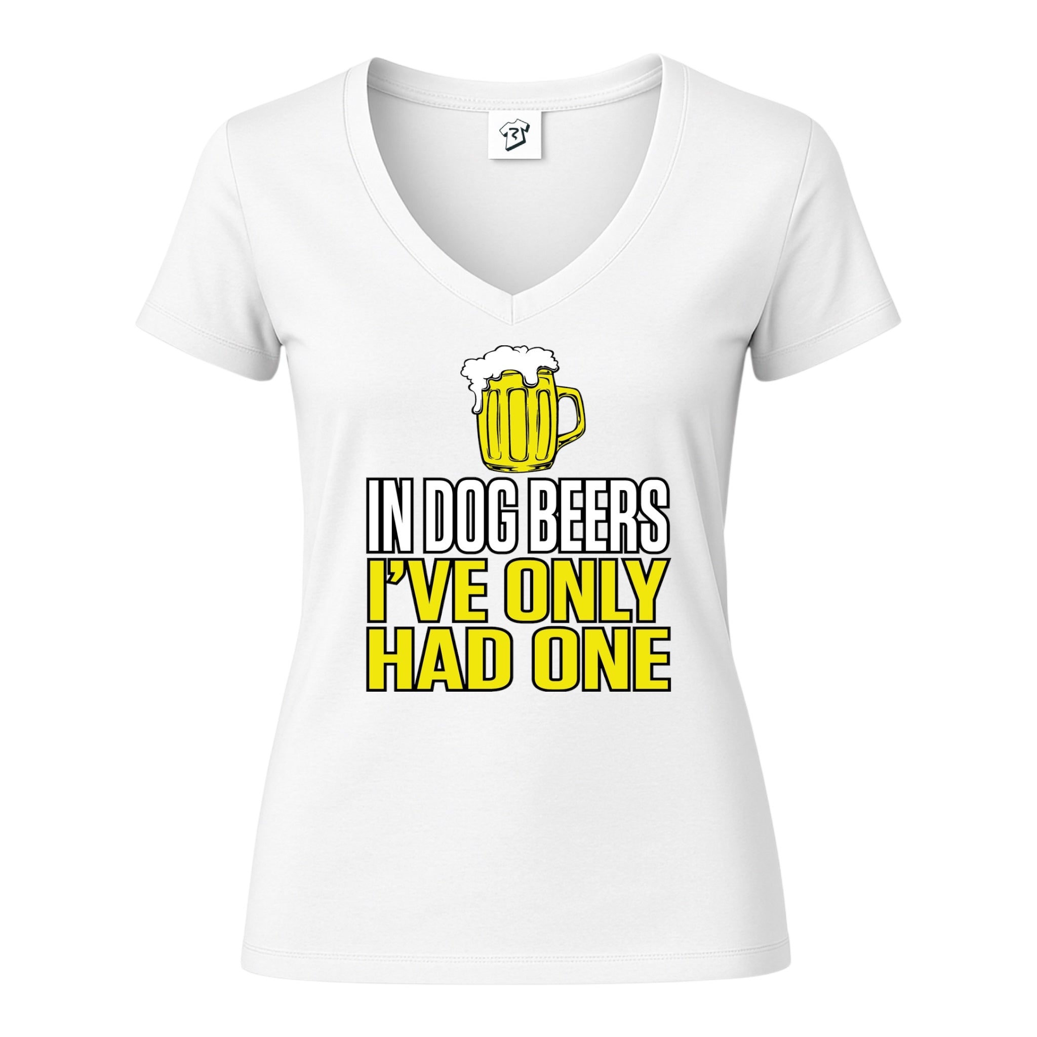 Tees Club v-neck t-shirt In Dog Beers I've Only Had One - V-Neck Tee Black Size M detail