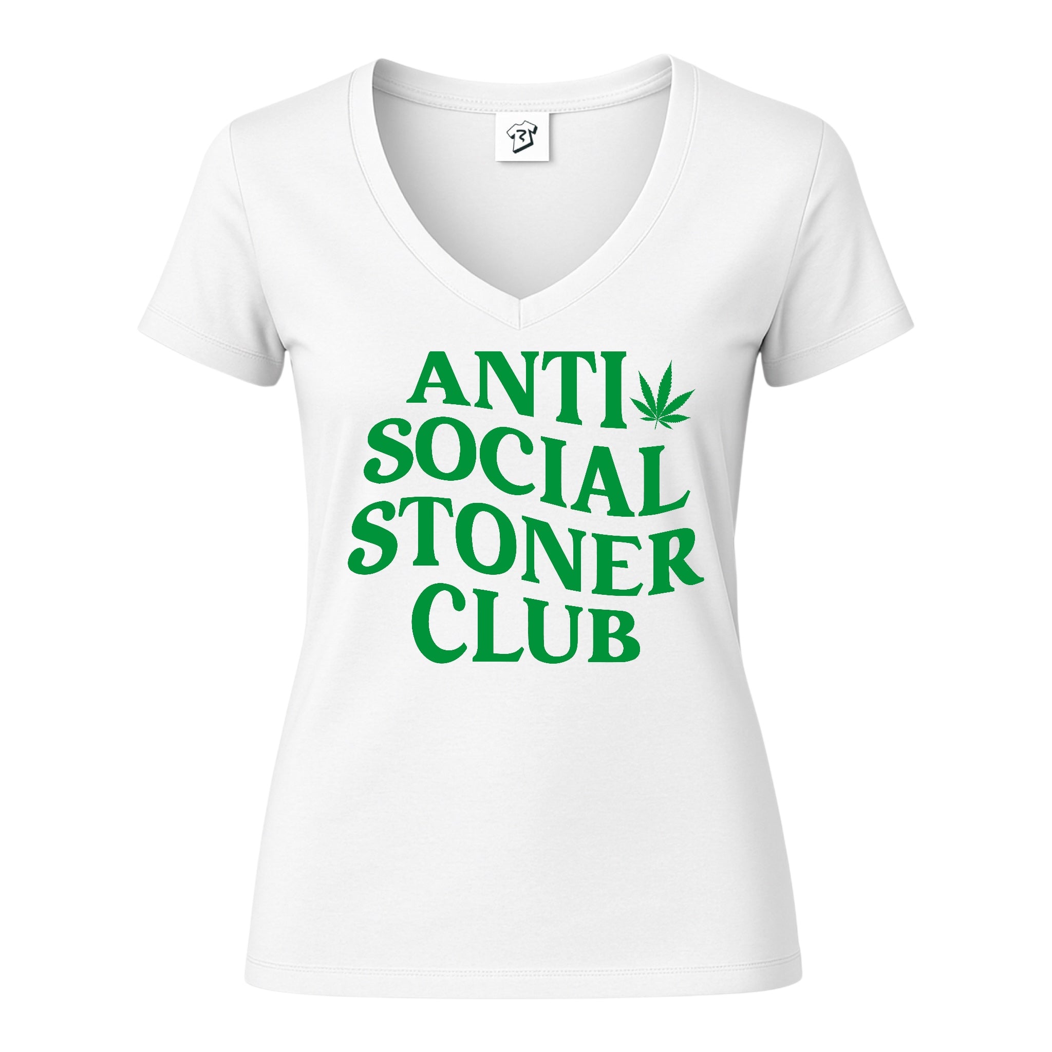 Tees Club v-neck t-shirt Anti Social Stoner Club - V-Neck Tee Black Size S detail