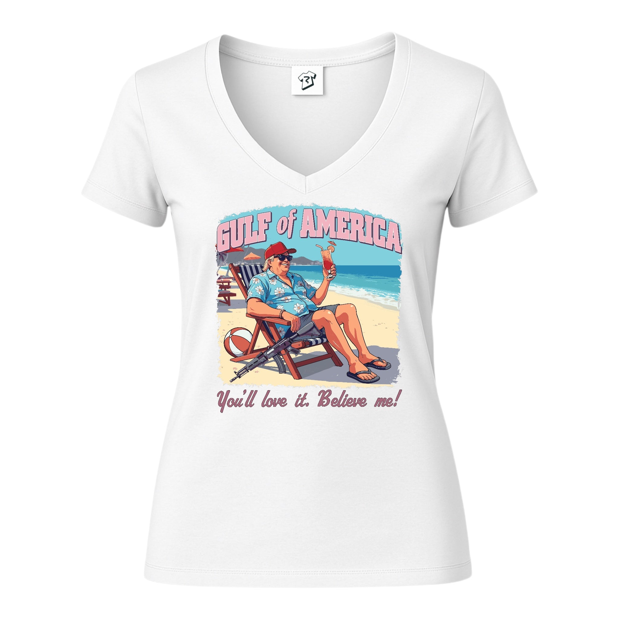 Tees Club v-neck t-shirt Gulf of America You'll Love It Believe Me - V-Neck Tee Black Size M detail