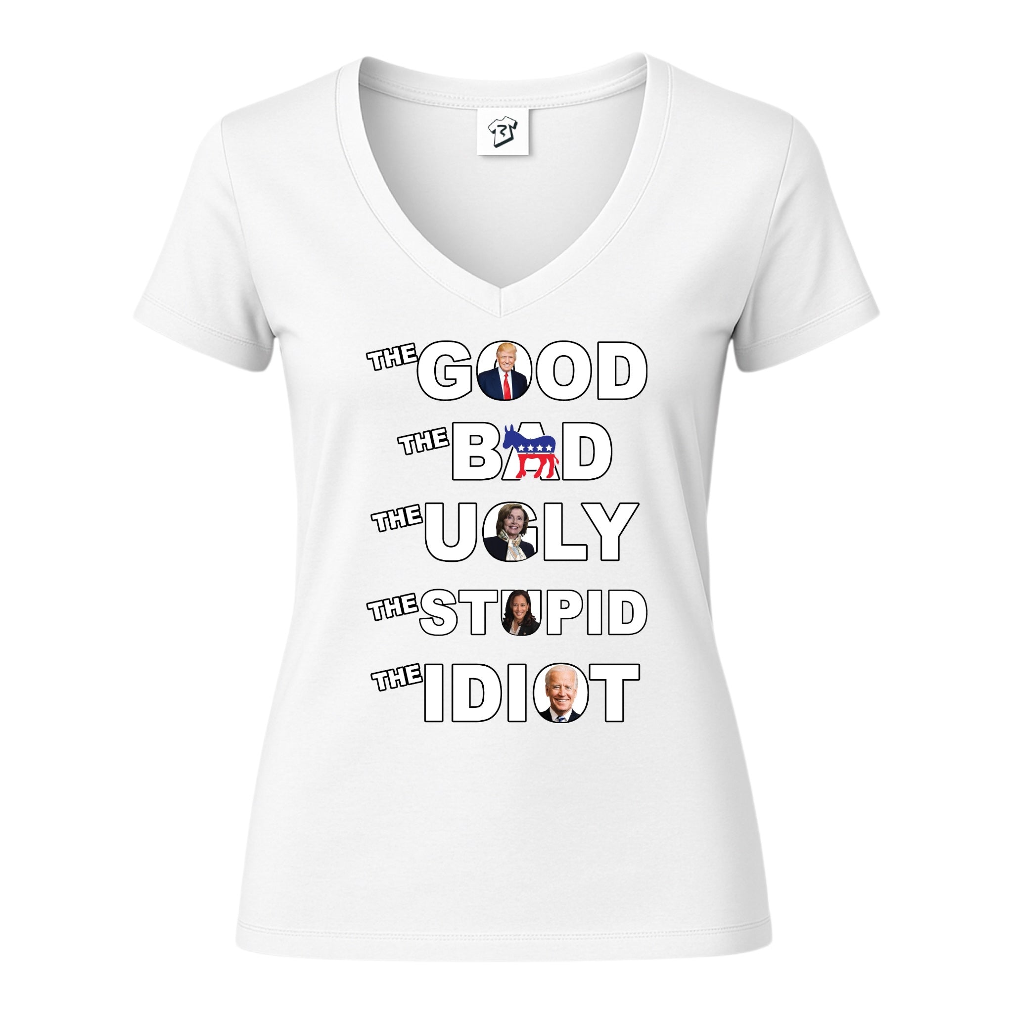Tees Club v-neck t-shirt The Good The Bad The Ugly The Stupid - V-Neck Tee Black Size M detail