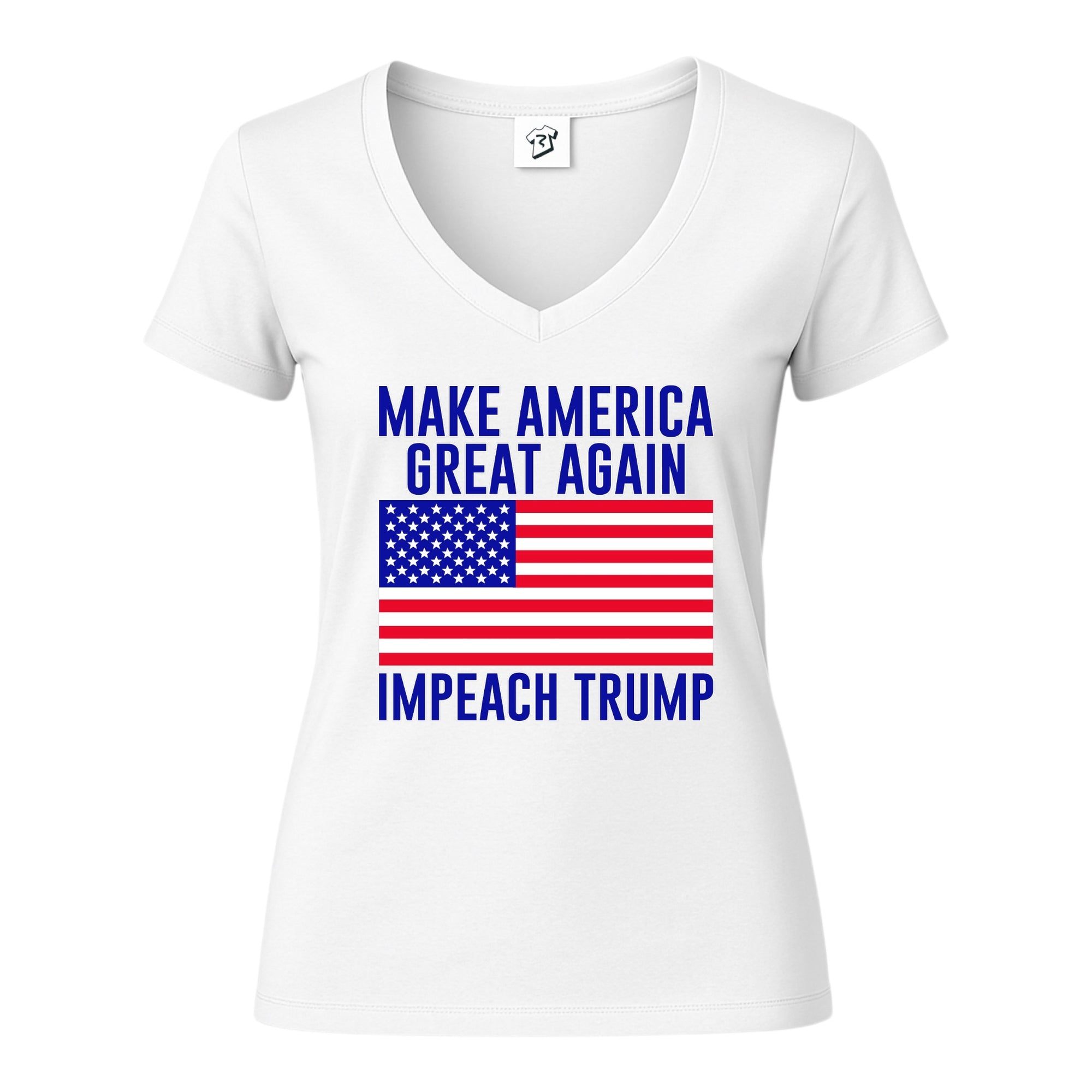 Tees Club v-neck t-shirt Impeach Trump - V-Neck Tee Black Size XS front view