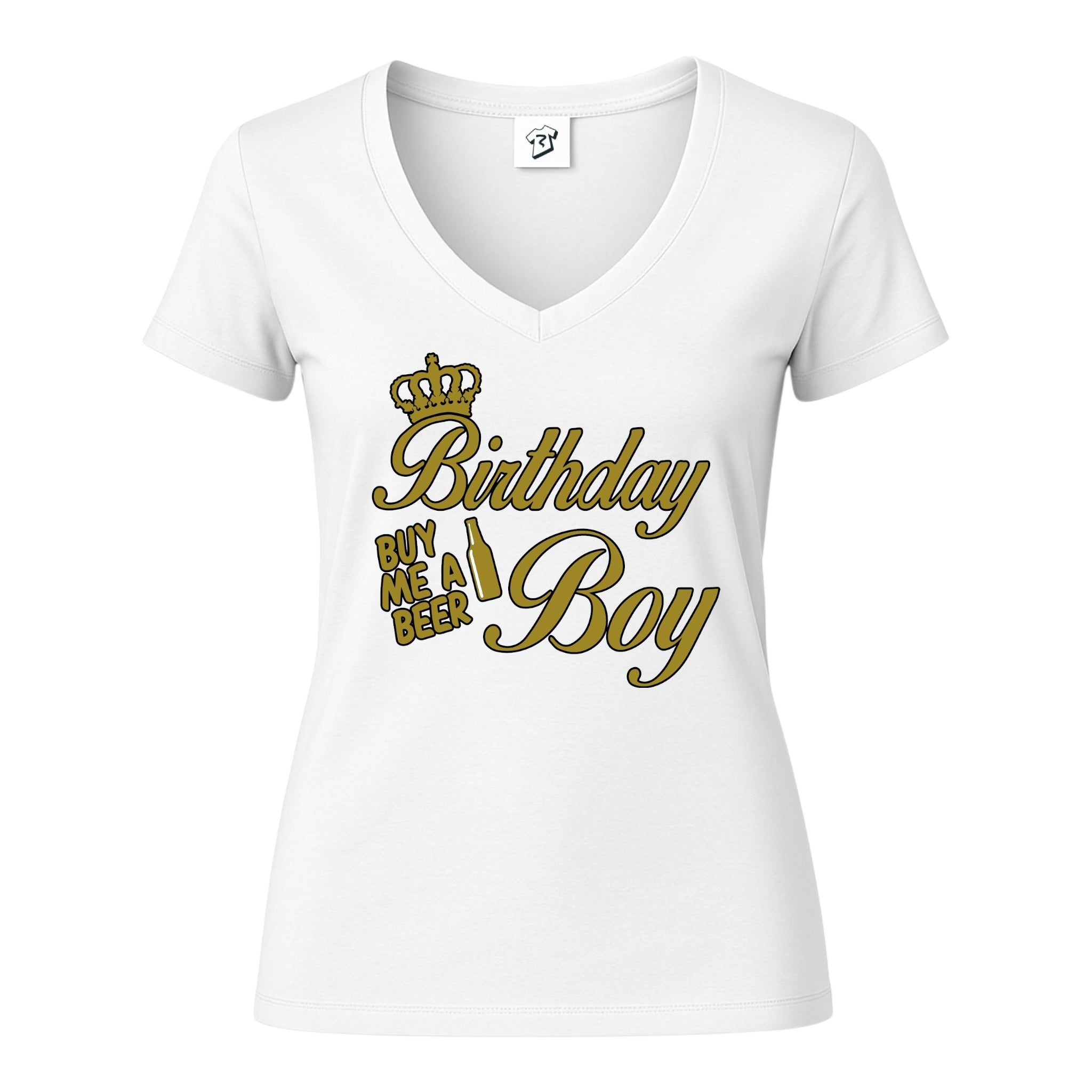 Tees Club v-neck t-shirt Birthday Boy (Buy Me a Beer) - V-Neck Tee Black Size M detail