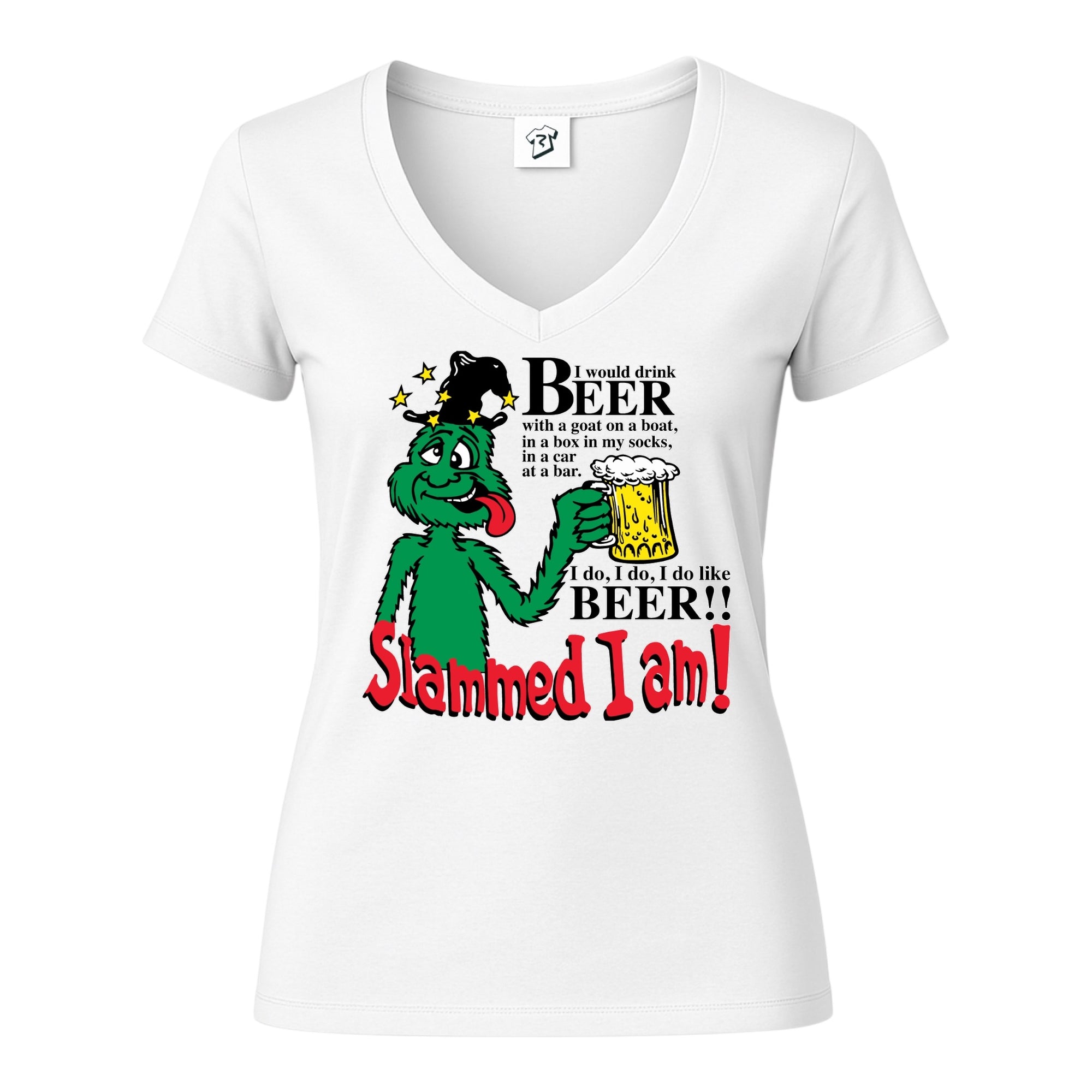 Tees Club v-neck t-shirt Slammed I Am Beer - V-Neck Tee Black Size XS front view